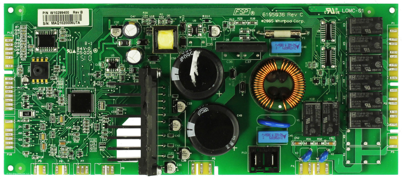 Whirlpool Washer WPW10299400 W10299400 Control Board - No Housing
