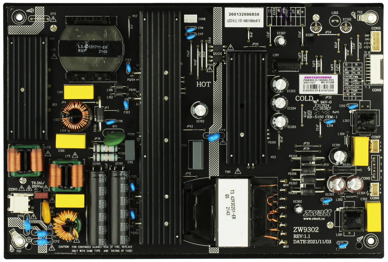 Westinghouse 260132006850 Power Supply for WR75UX4210