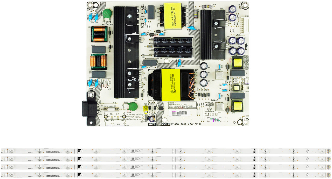Hisense/Sharp 50R6E Power Supply/LED Backlight Strips Bundle