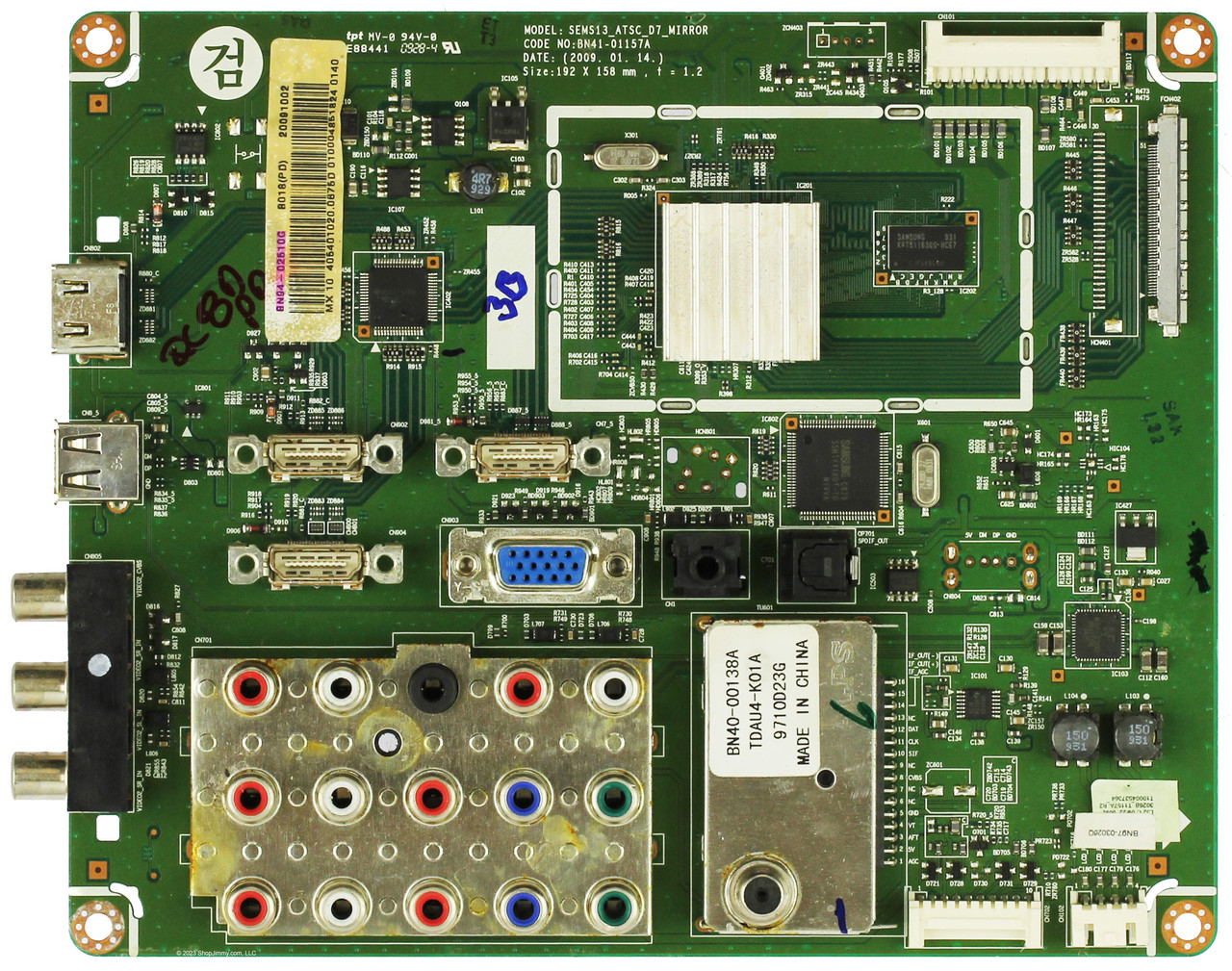 Samsung BN94-02510G Main Board for LN40B540P8FXZA (Version SQ02)