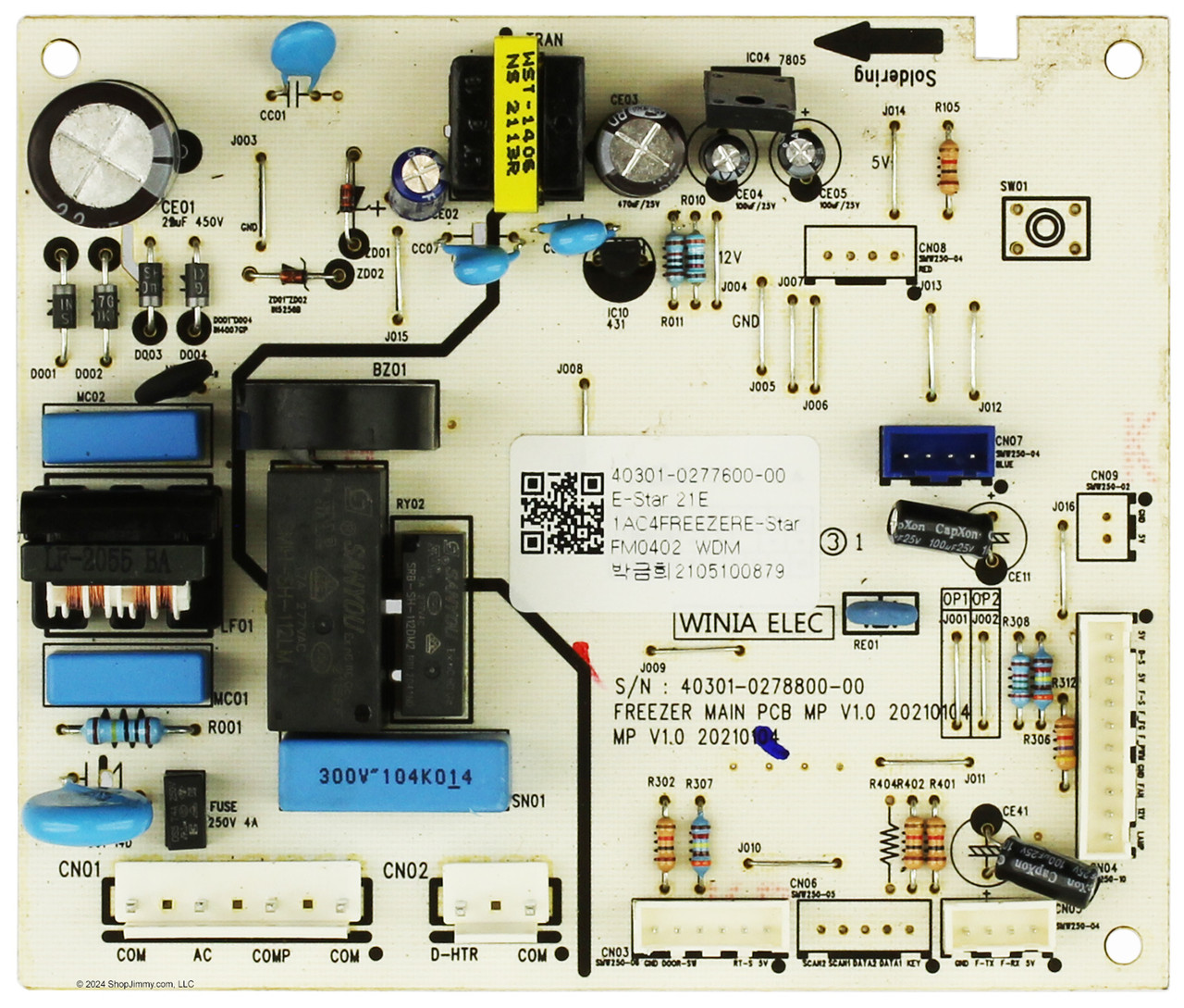 Kenmore Freezer 40301-0277600-00 Main Board