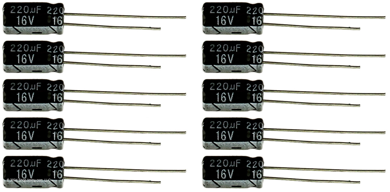 Lot of 10 16UT220 220uf @ 16V Hi Temp Radial Capacitor