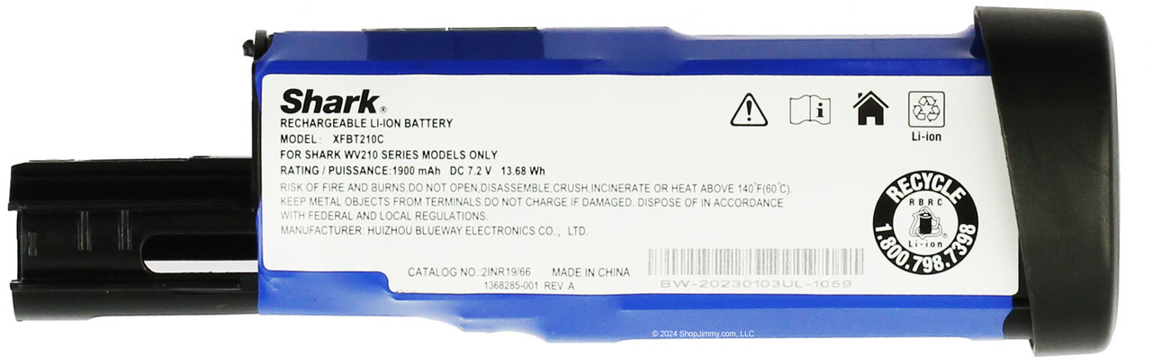 Shark Lithium-Ion Battery XFBT210C WANDVAC Hand Vacuum WV201CO - Refurbished