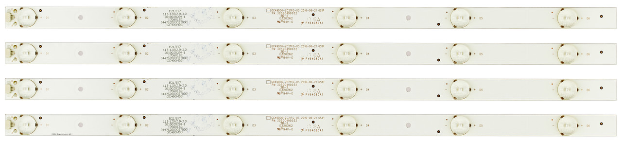Haier 303GC490032 GC49D06-ZC21FG-03 LED Backlight Strips (4)