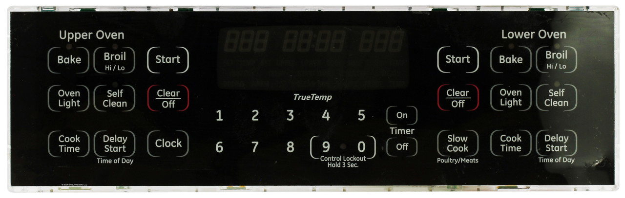 GE Oven WB27T11374 164D8496G007 Control Board - Black Overlay