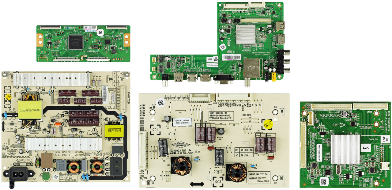 LG 60LB5200-UA.CUSWLH Complete LED TV Repair Parts Kit