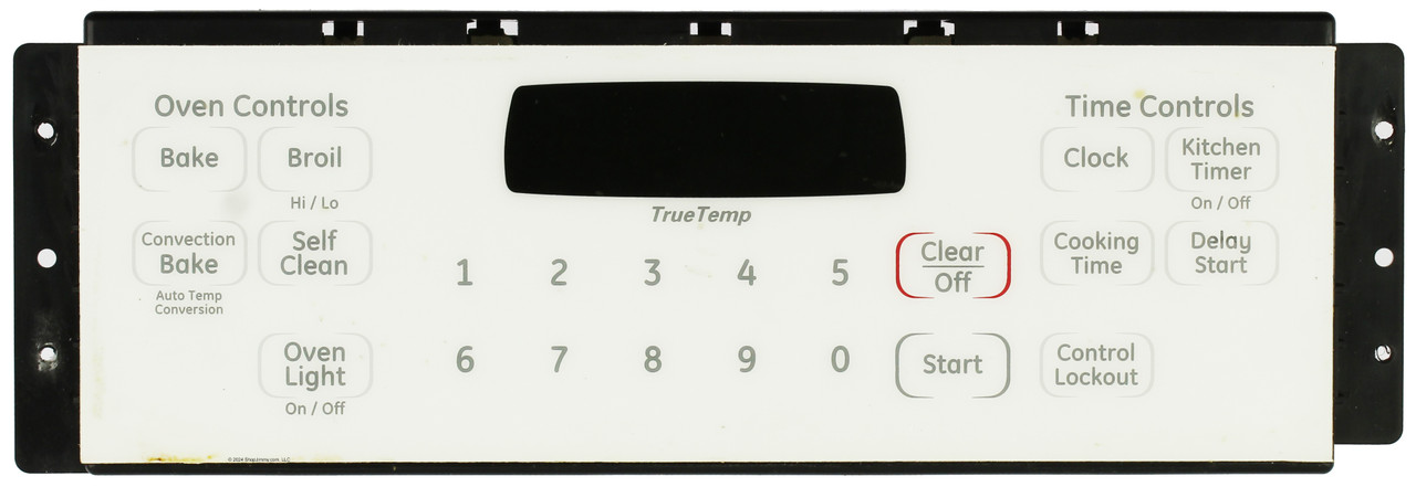 GE Oven WB27K10319 Control Board - White Overlay