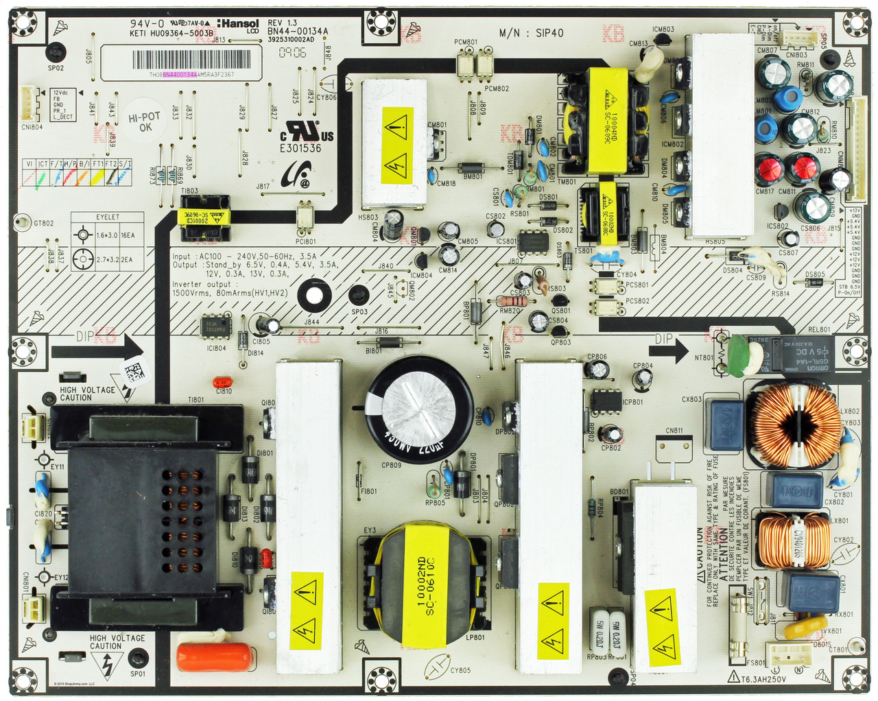 Samsung BN44-00134A (SIP40) Power Supply / Backlight Inverter