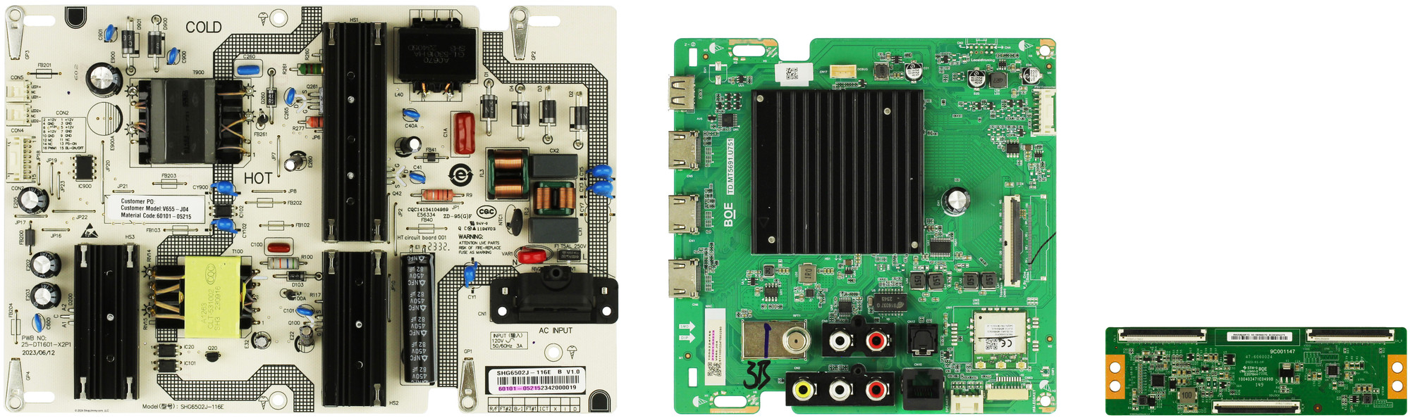 Vizio V655-J04 Complete LED TV Repair Parts Kit - V3