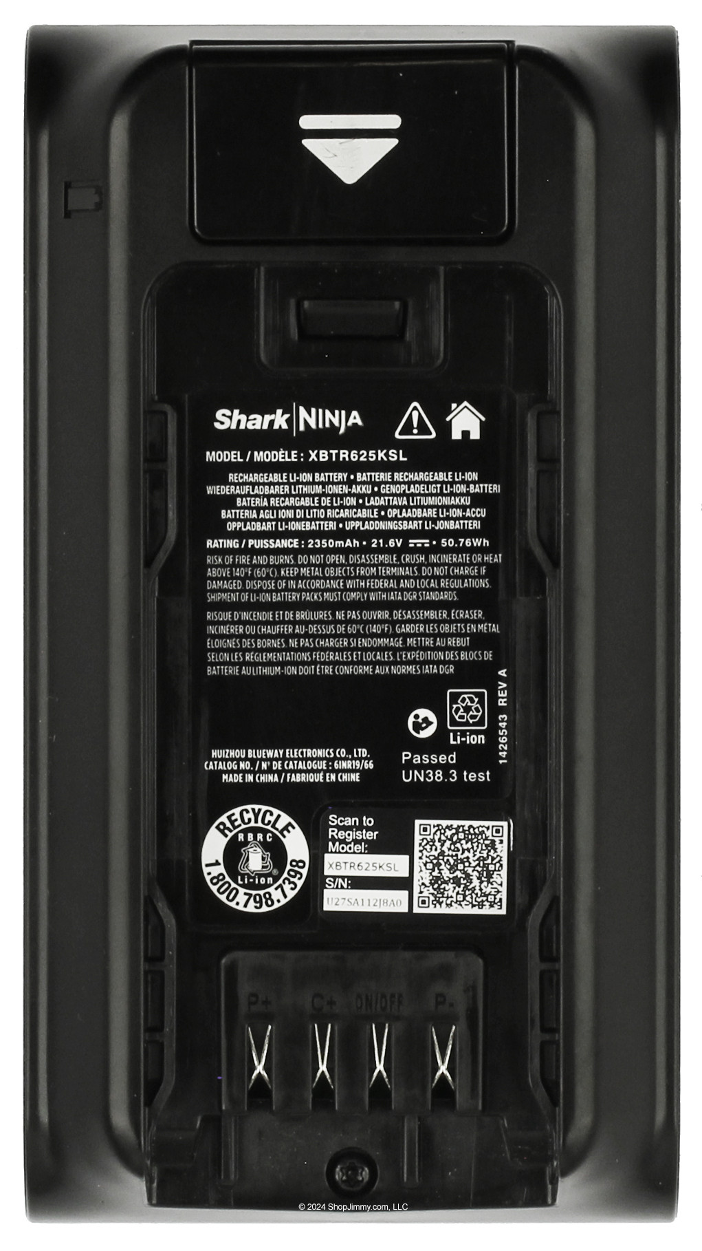 Shark XBTR625KSL DetectPro Cordless Vacuum Battery IW3511 IW3615