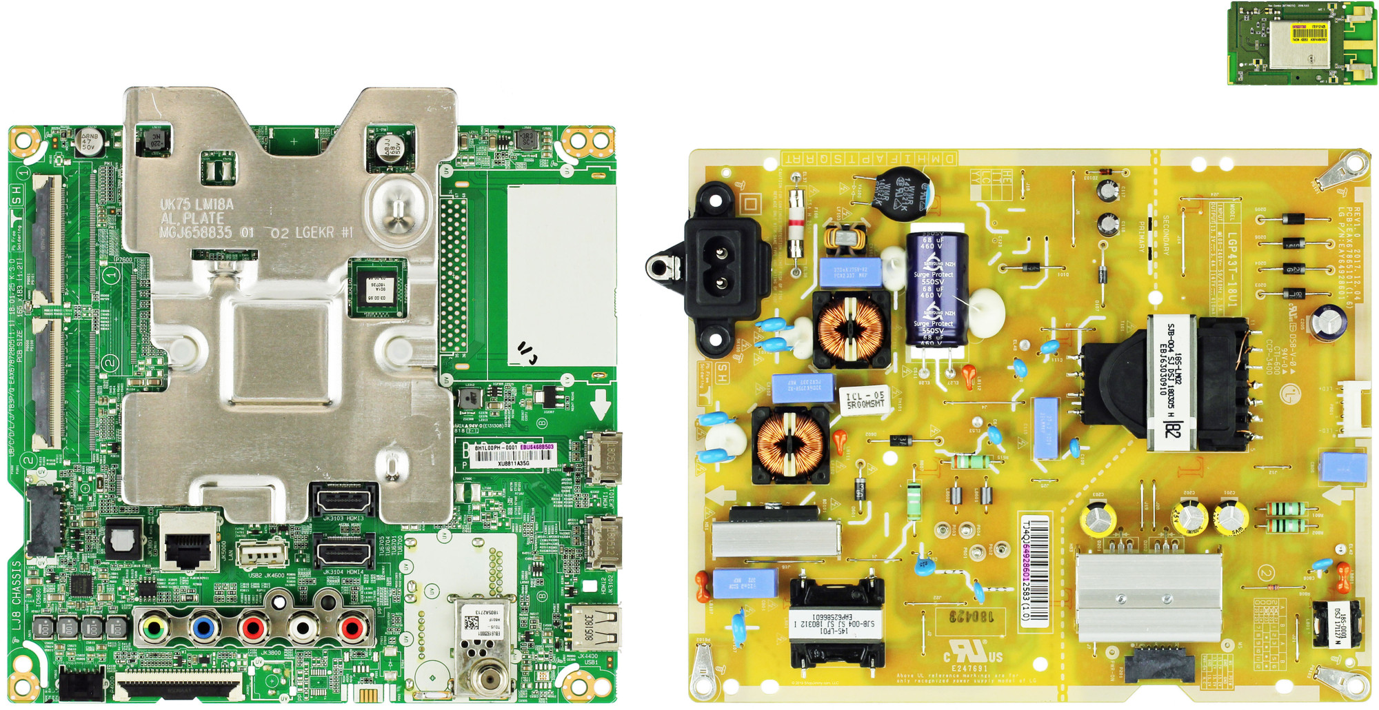 LG 43UK6500AUA.BUSWLJM Complete LED TV Repair Parts Kit