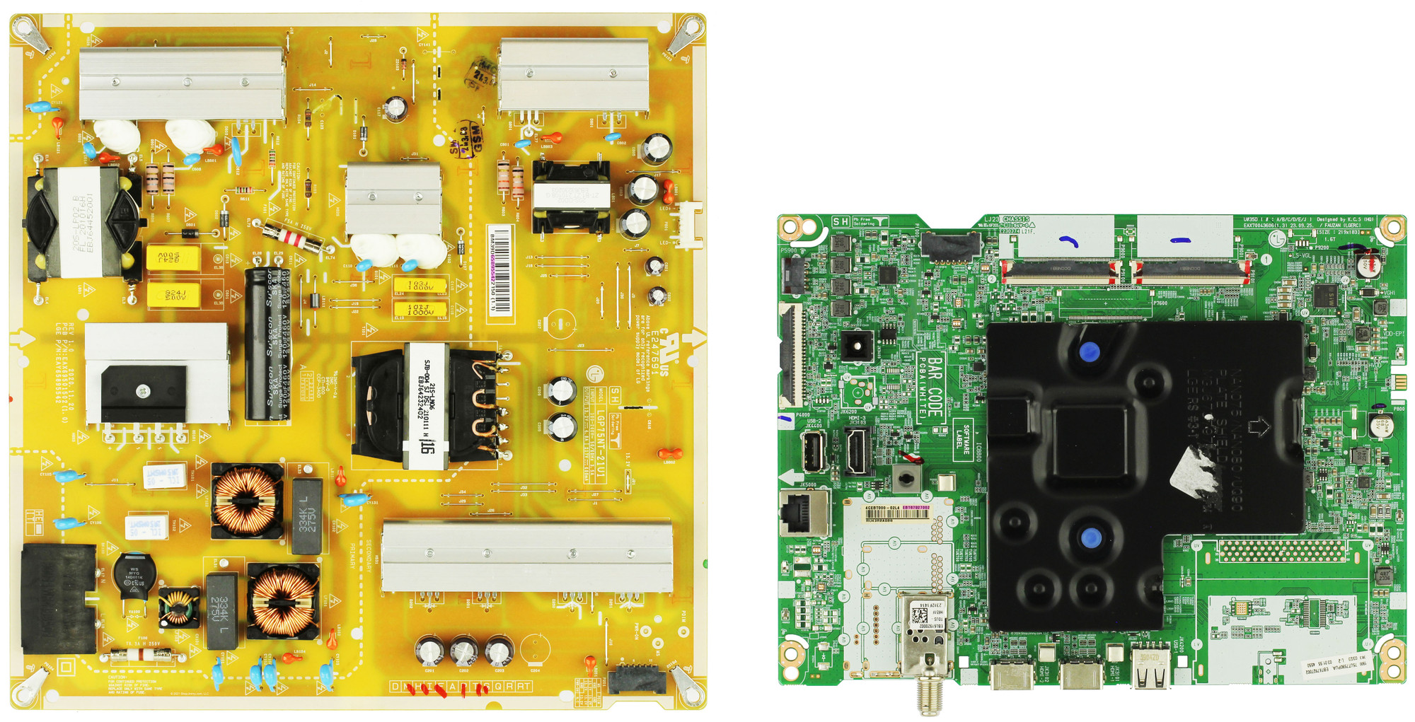 LG 75UT7590PUA.BUSCLKR Complete LED TV Repair Parts Kit