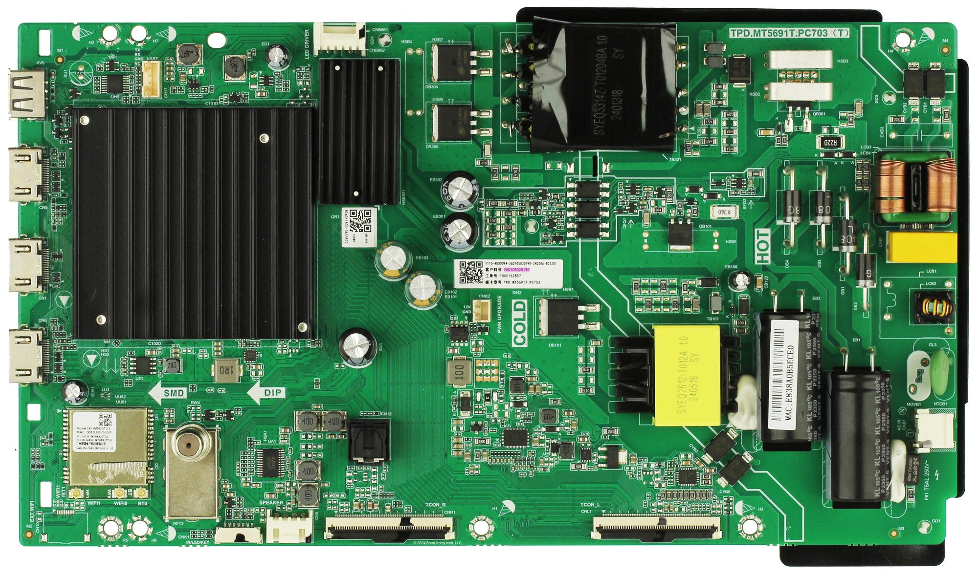 Vizio 260105020190 Main Board/Power Supply V4K50M-0807