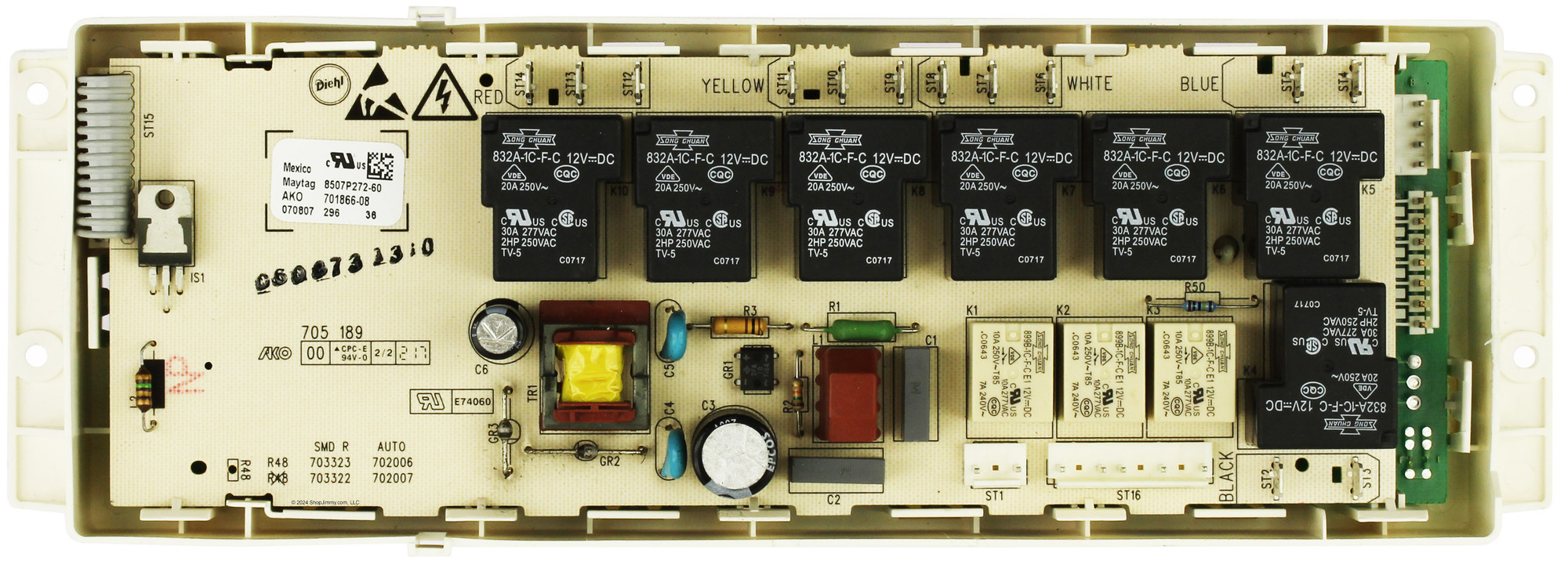 Whirlpool Range 8507P272-60 Control Board - No Overlay