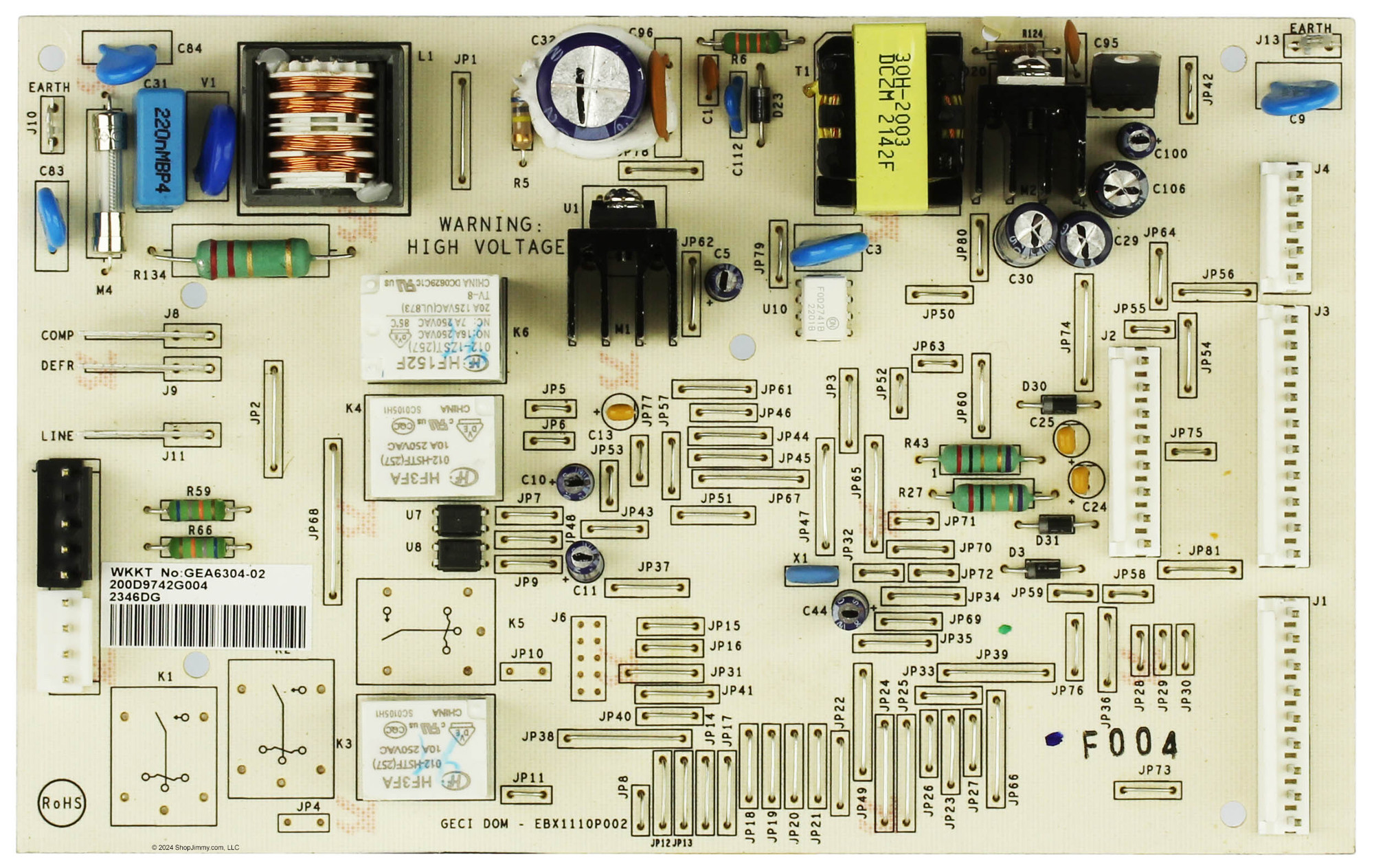 よしページ GE Refrigerator 200D9742G004 Main Control Board Assembly