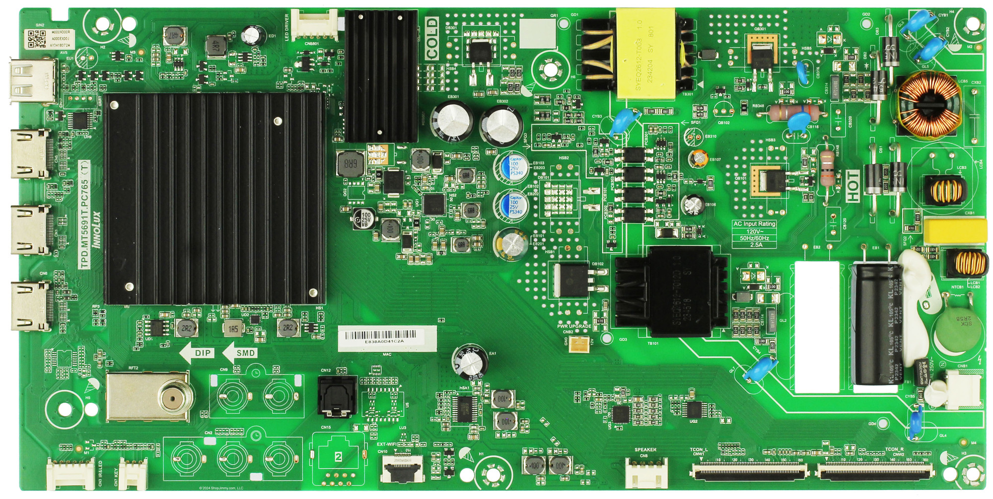 Vizio 6M03A000EX00J Main Board / Power Supply V4K50M-0809