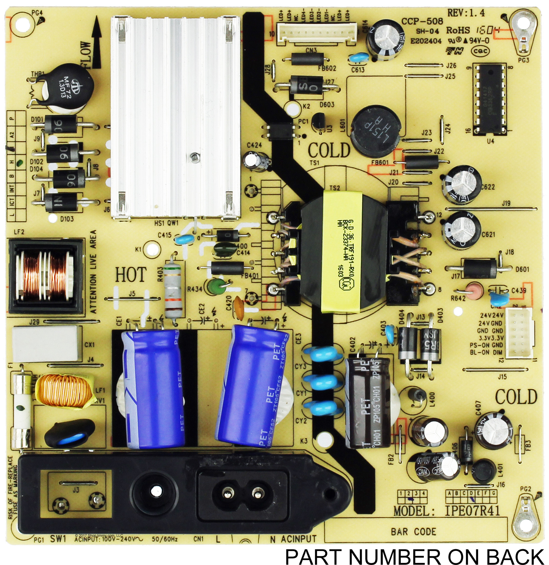 TCL 81-PBE040-G93 (IPE07R41D, CCP-508) Power Supply for 40FD2700