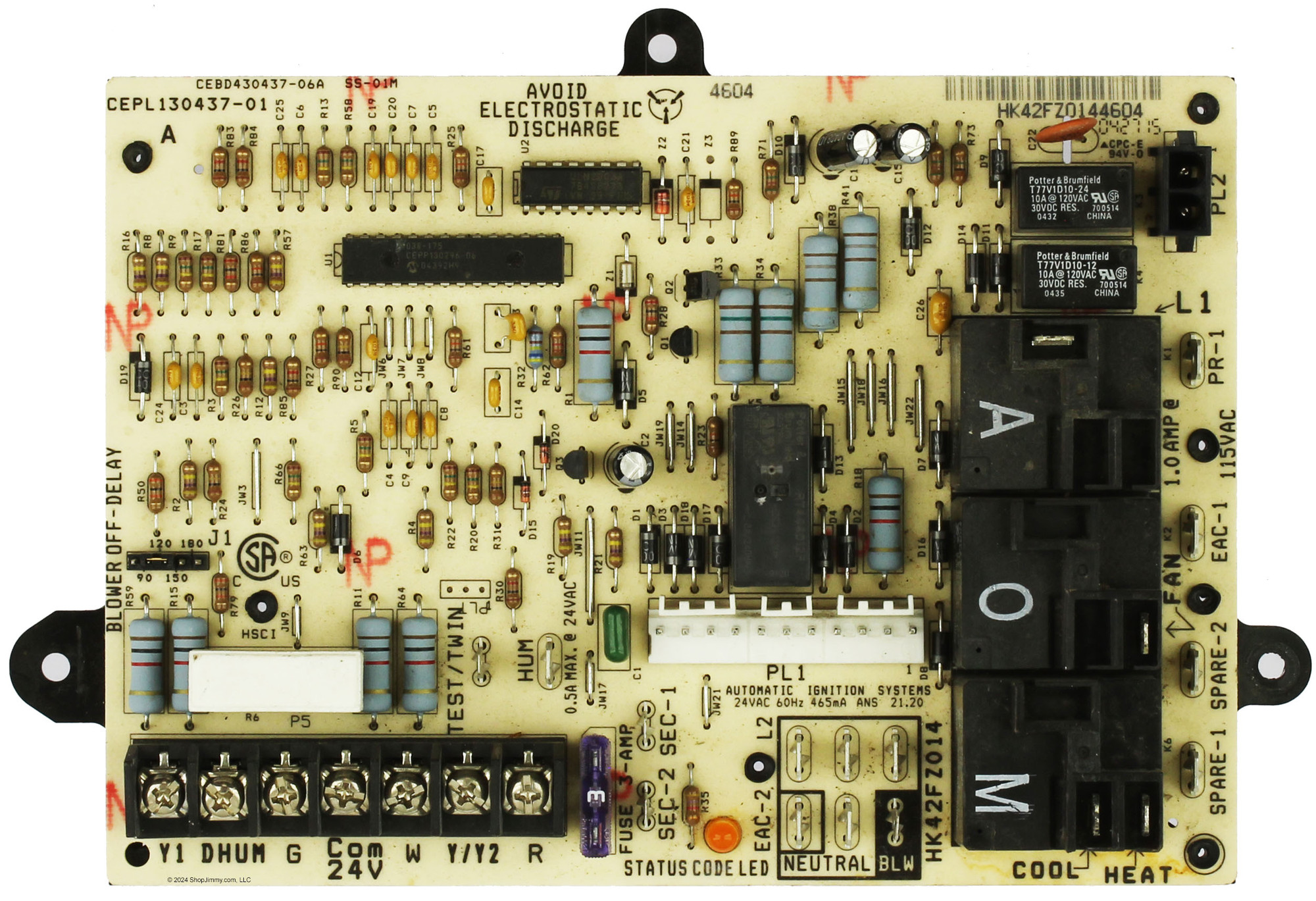 Carrier Bryant Furnace CEPL130437-01 Control Board