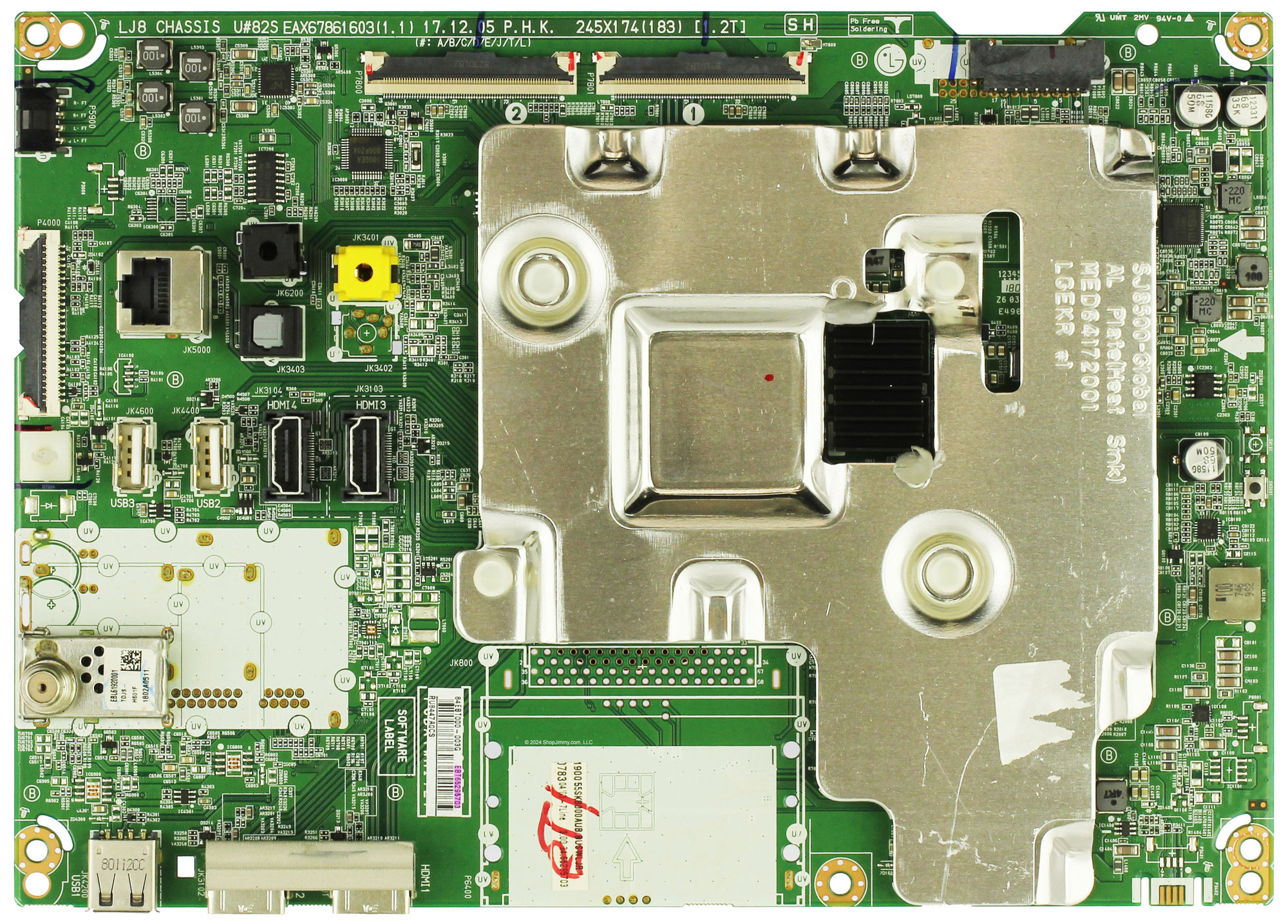 Main video board for LGTV 55 mod # 55sk8000aub part #EBT65295703 A-0017