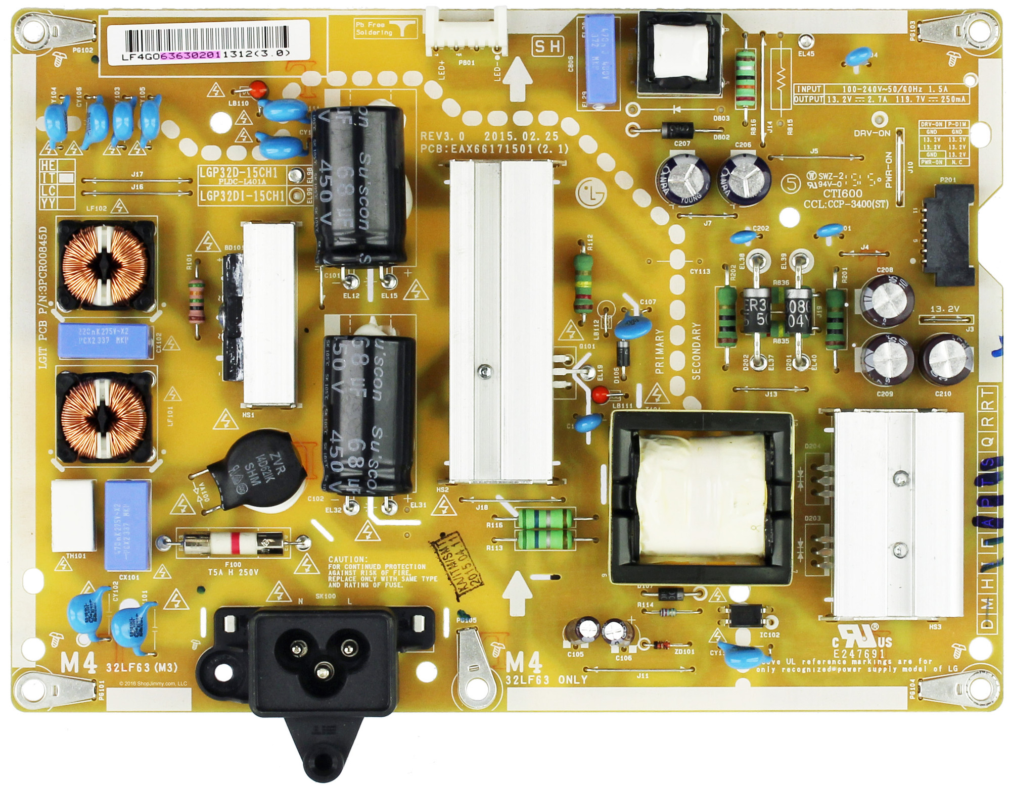 LG Electronics - 専用 LG EAY63630201 (LGP32D-15CH1) Power Supply