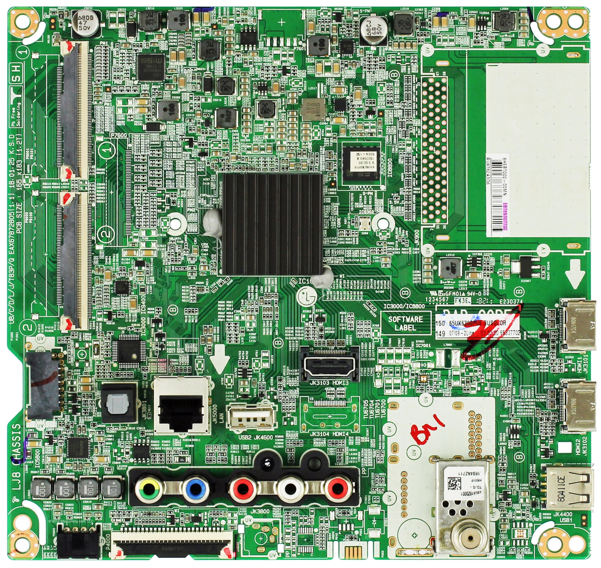 LGエレクトロニクス 65UK6300PJF 基盤セット LG EBT65307702 Main Board for 65UK6300PUE.BUSGLOR