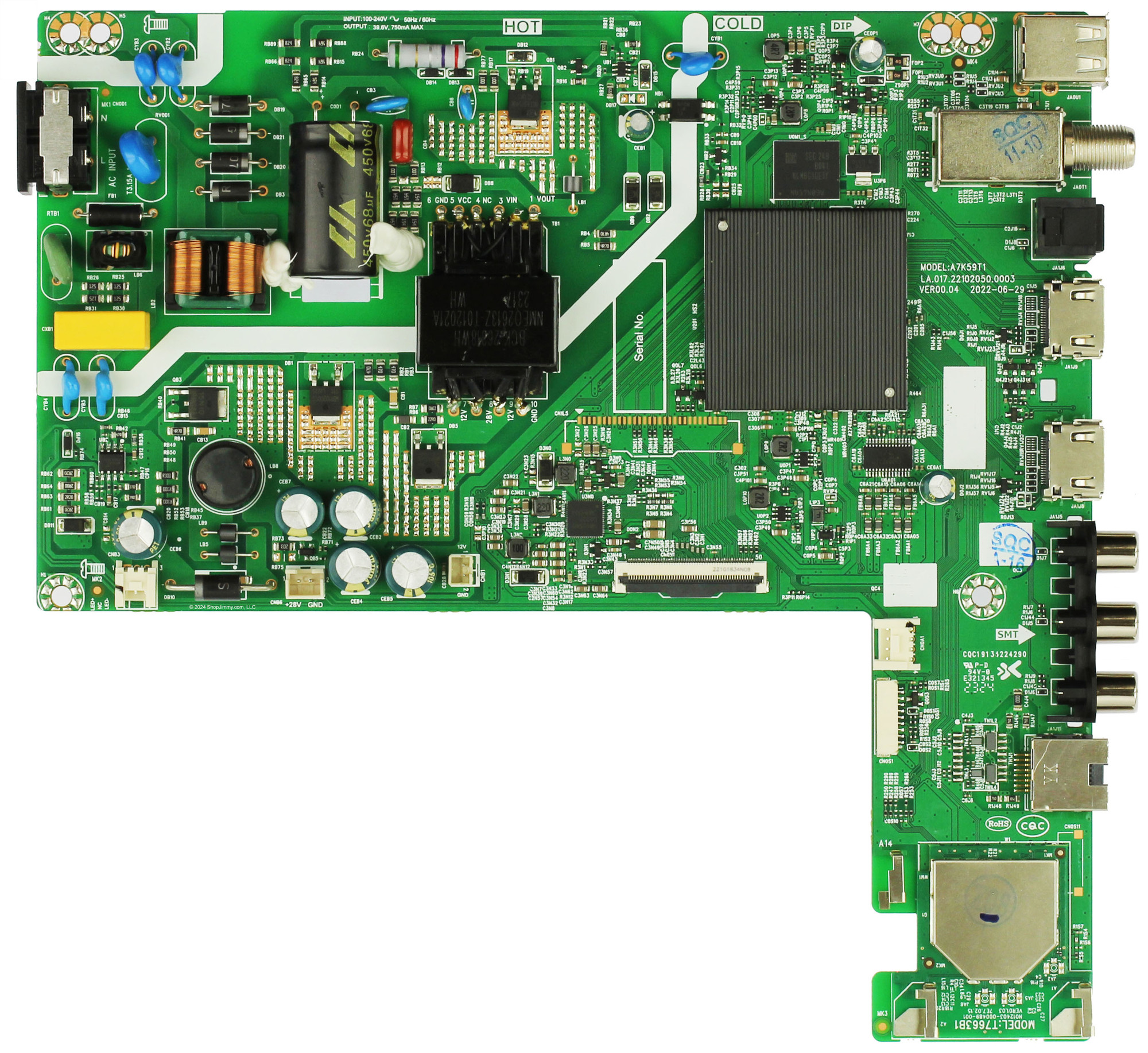Skyworth LA.017.22102050.0003 Main Board/Power Supply