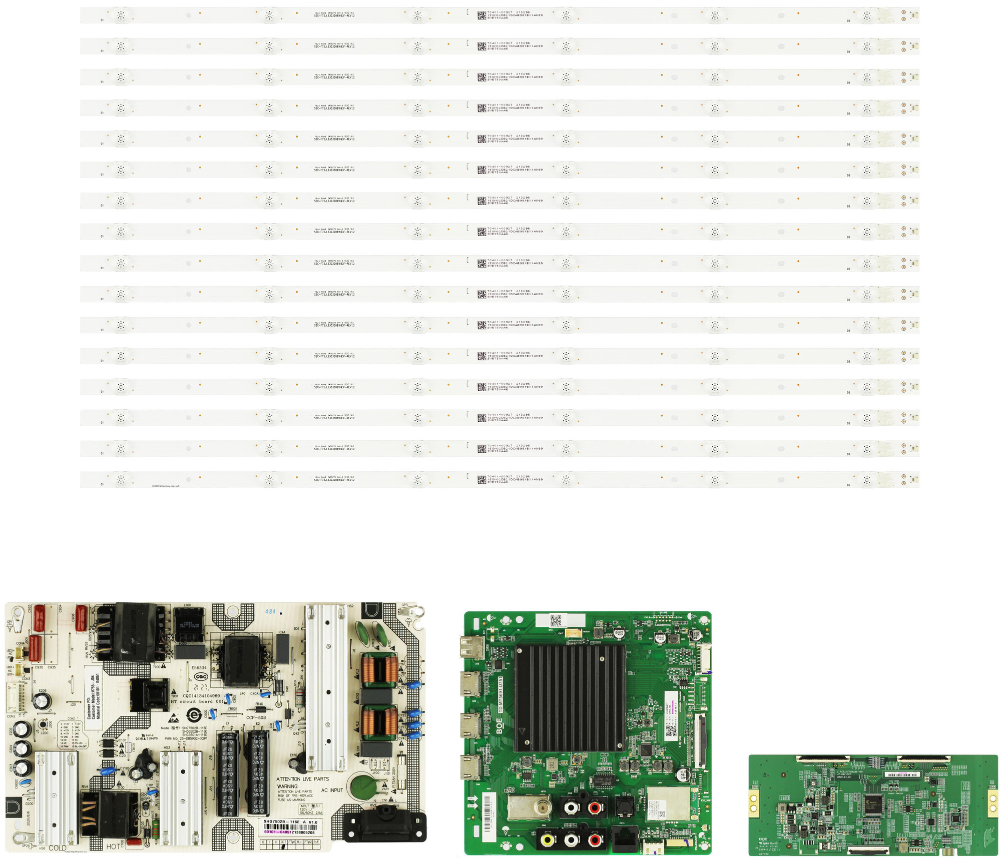 Vizio V755-J04 (SOME VERSIONS) Complete LED TV Repair Parts Kit w/LEDs