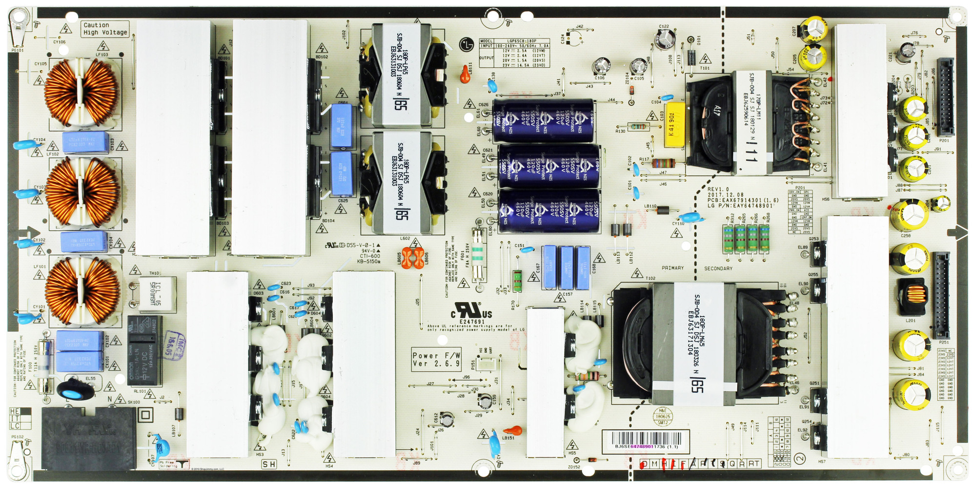 LG EAY64748901 Power Supply OLED65B8PUA.BUSWLJR OLED65C8PUA