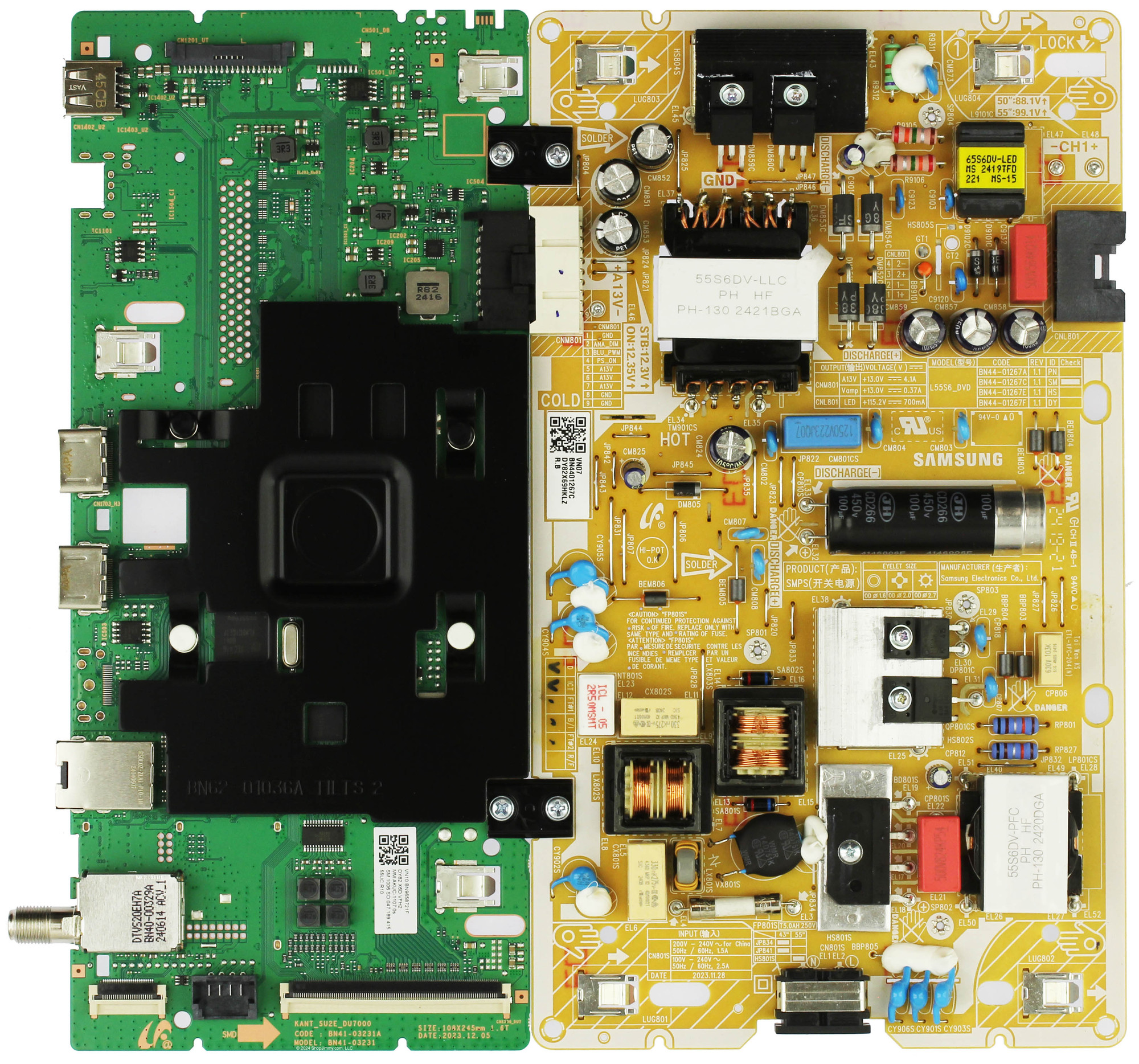 Samsung BN96-58721F Main Board Power Supply UN55DU6900FXZA WB03