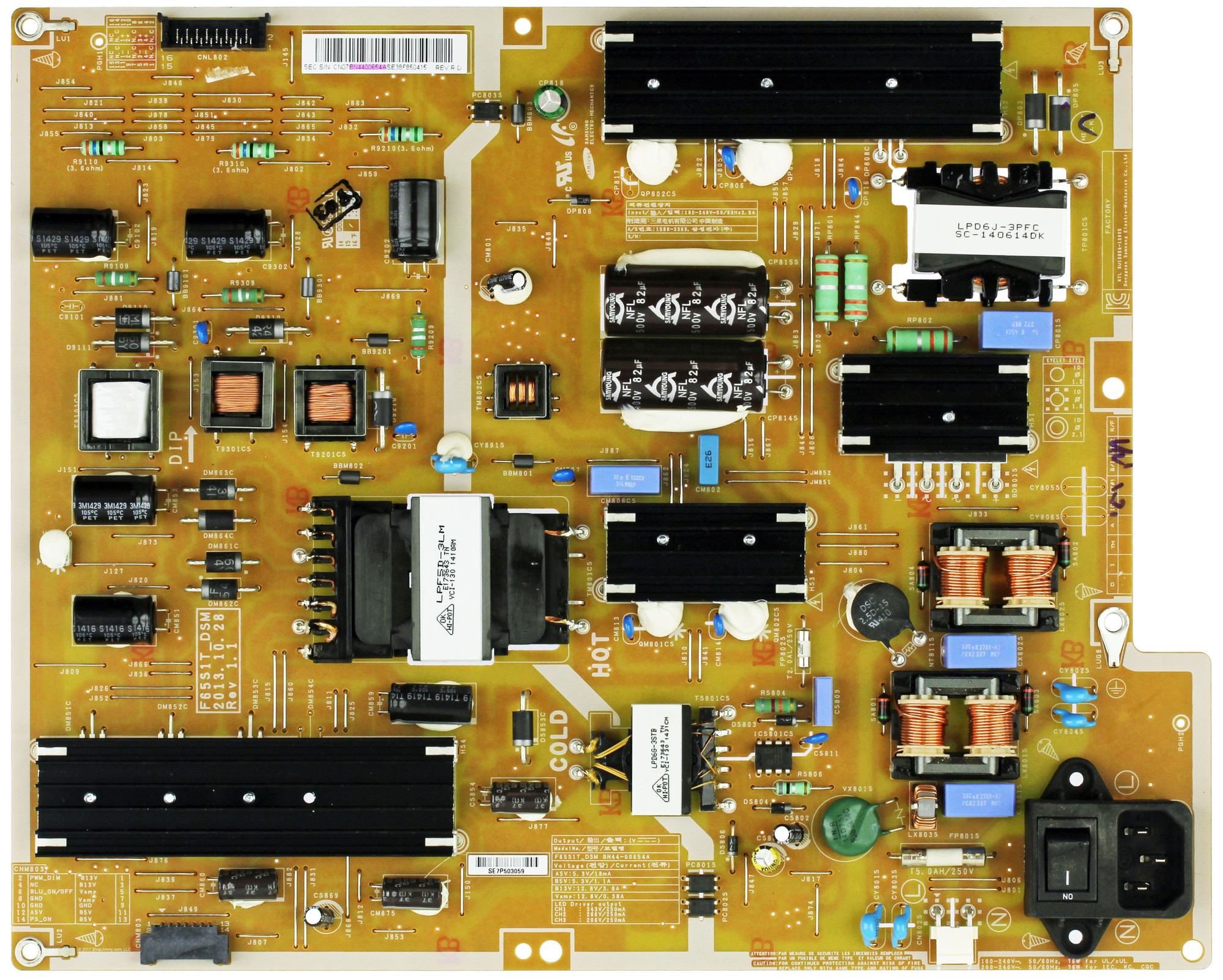 Samsung BN44-00654A Power Supply / LED Board