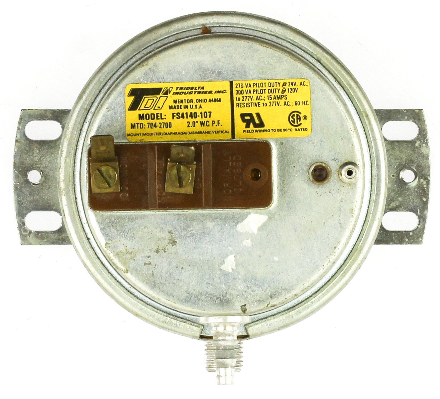 Tridelta Industries FS4140-107 Furnace Pressure Switch