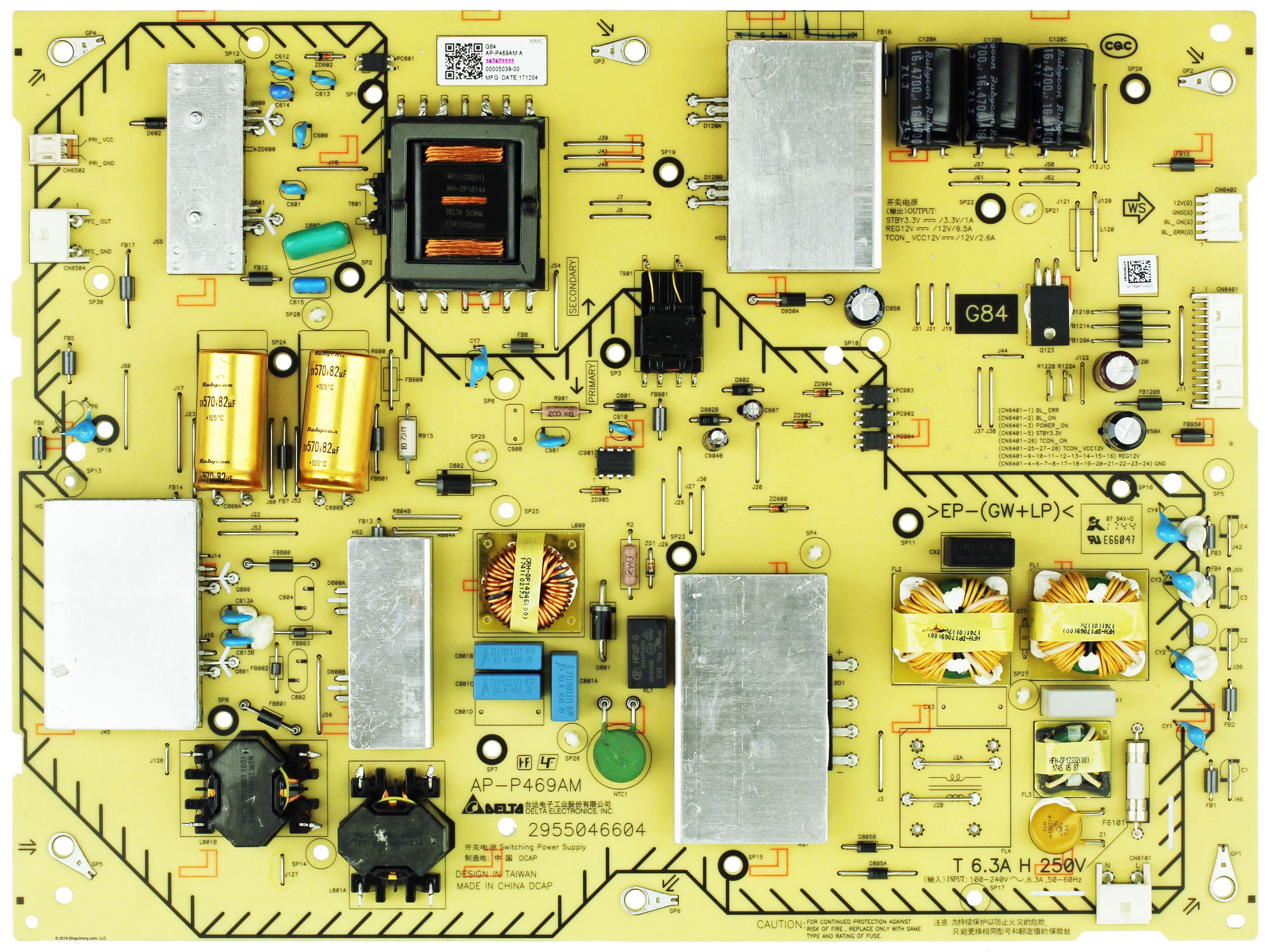 Sony 1-474-711-11 G84 Power Supply Board