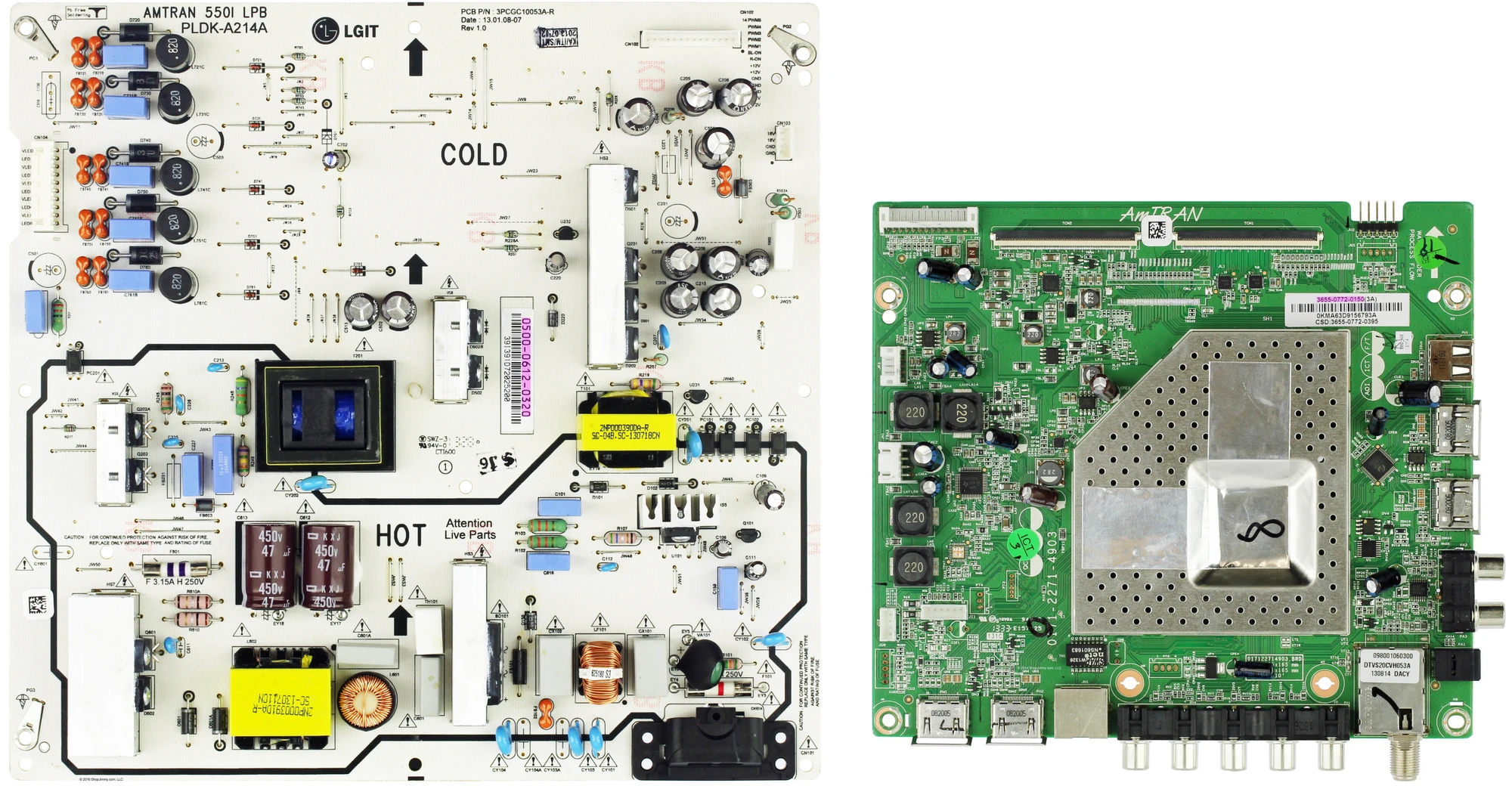 Repair kit for Vizio E550i-b2 power supply DPS-167DP
