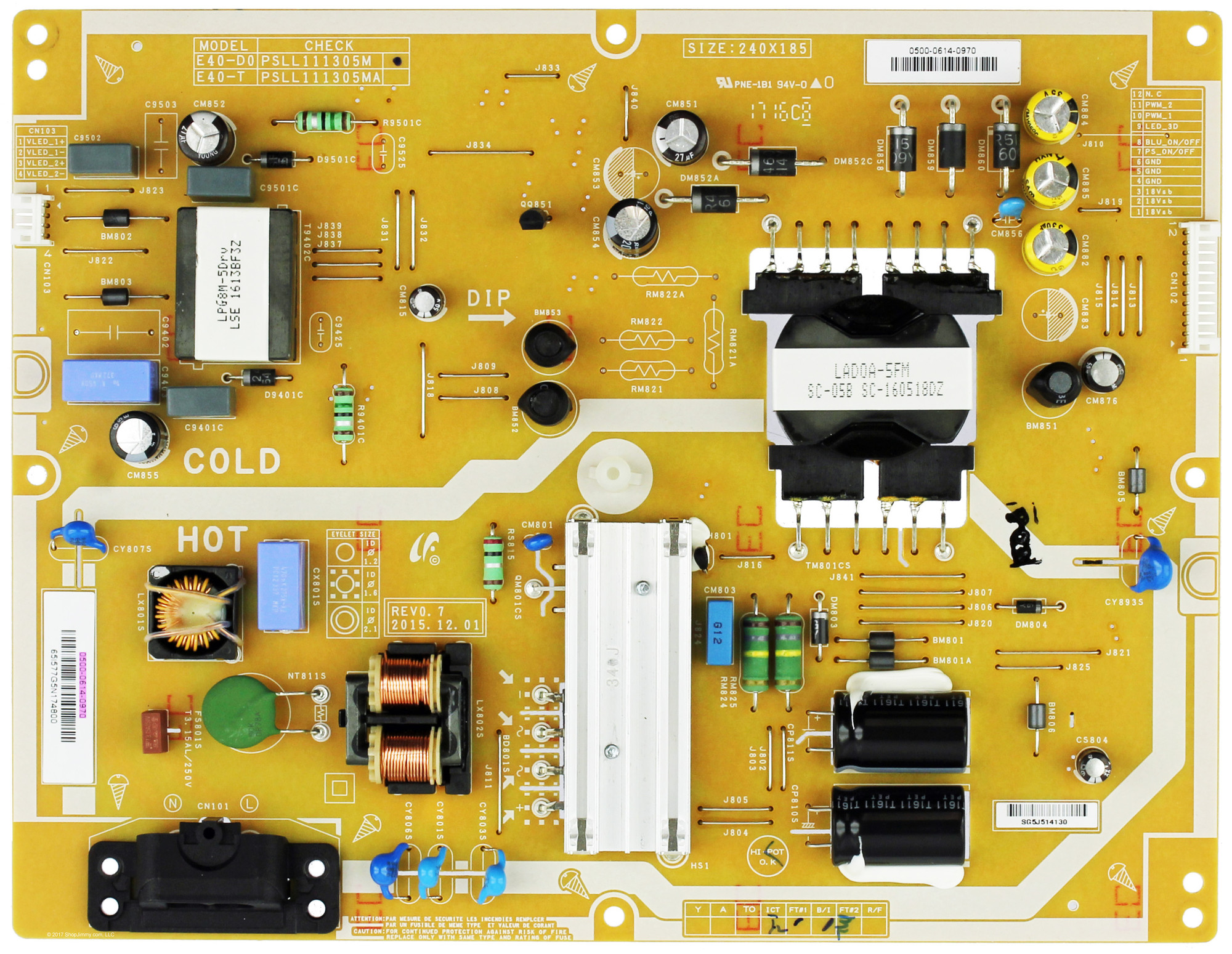 Vizio 0500-0614-0970 Power Supply for E40-D0