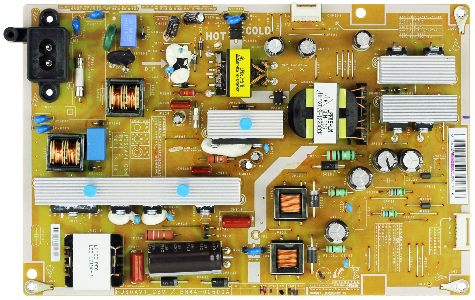 Samsung BN44-00500A (PSLF131C04A) Power Supply / LED Board