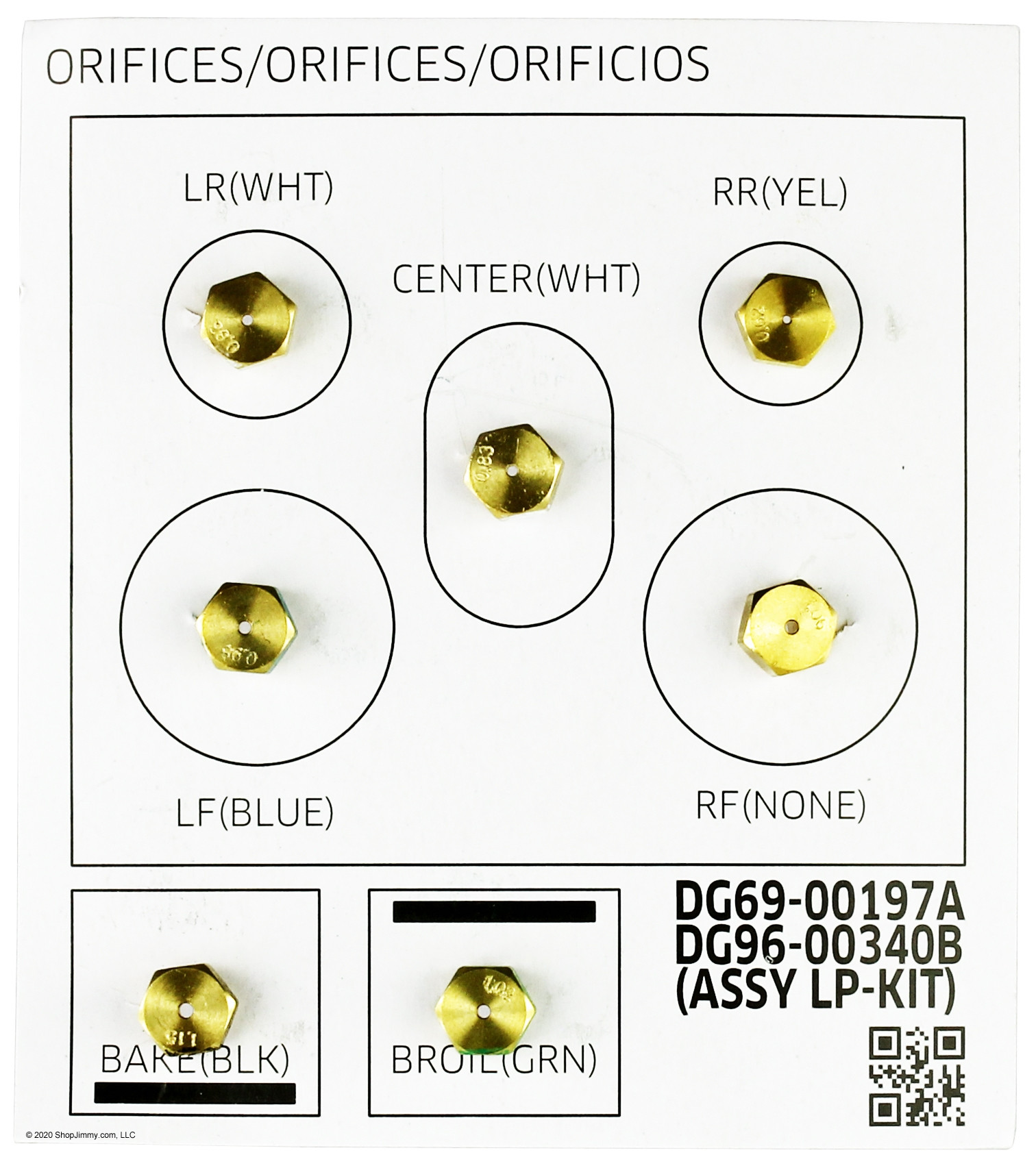 Samsung Range DG9600340B Orifice Assy LP Kit