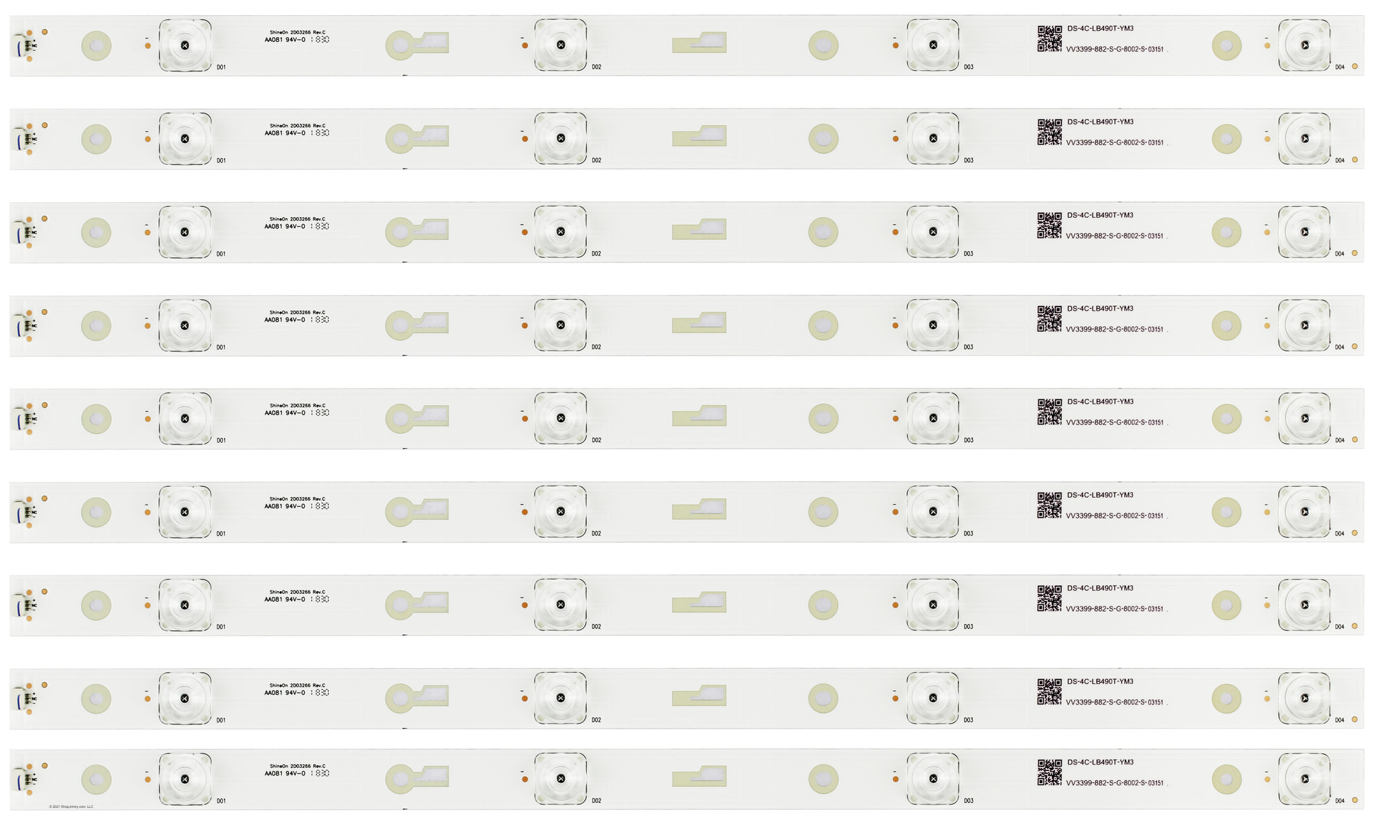 Hitachi TCL-ODM-49D1800 LED Backlight Strips (9) 49R80 NEW