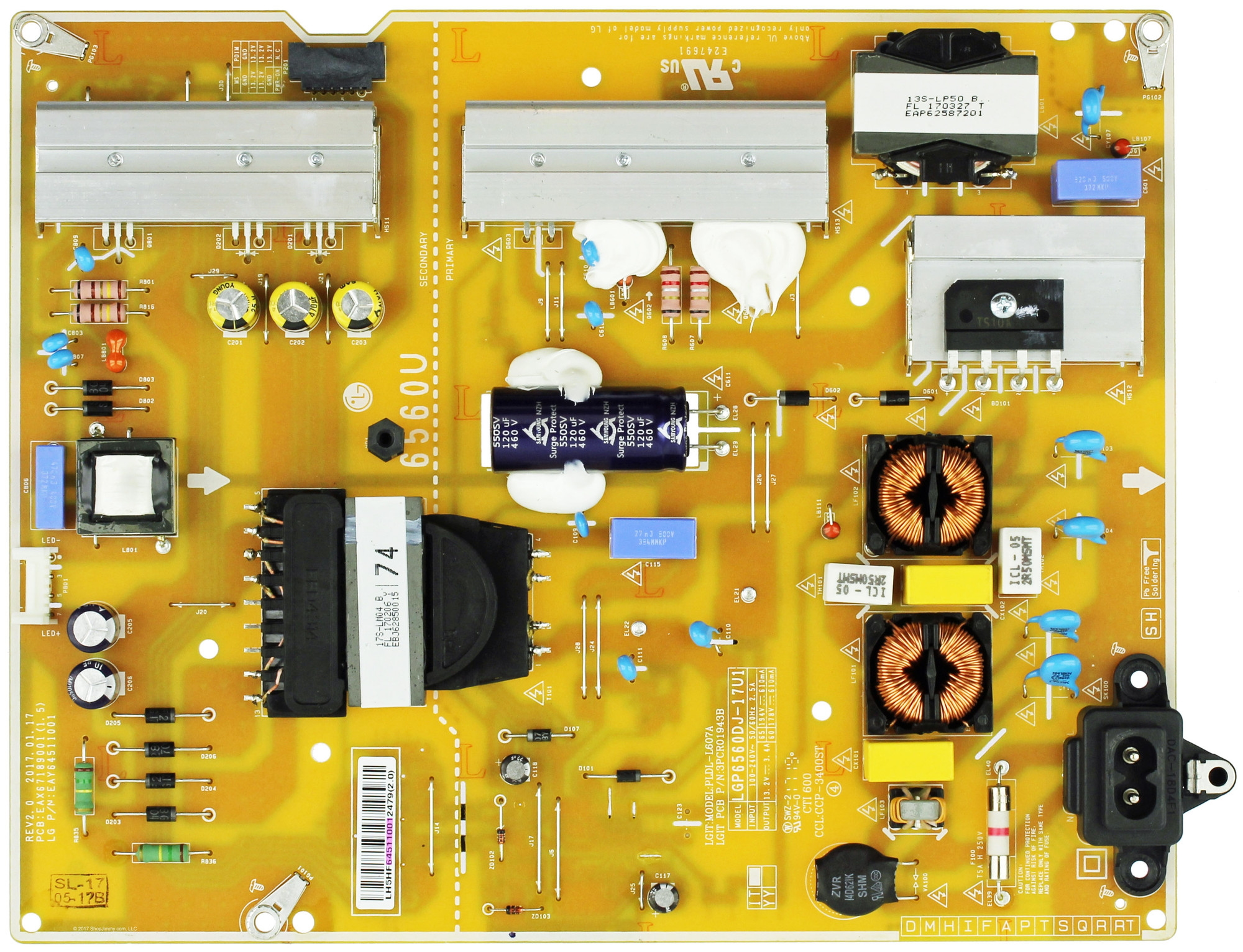PLATINE ALIMENTATION 715G7574 P01 W07 0H2H pour tv LG 43LJ500V ZB EUR 29,00   FR