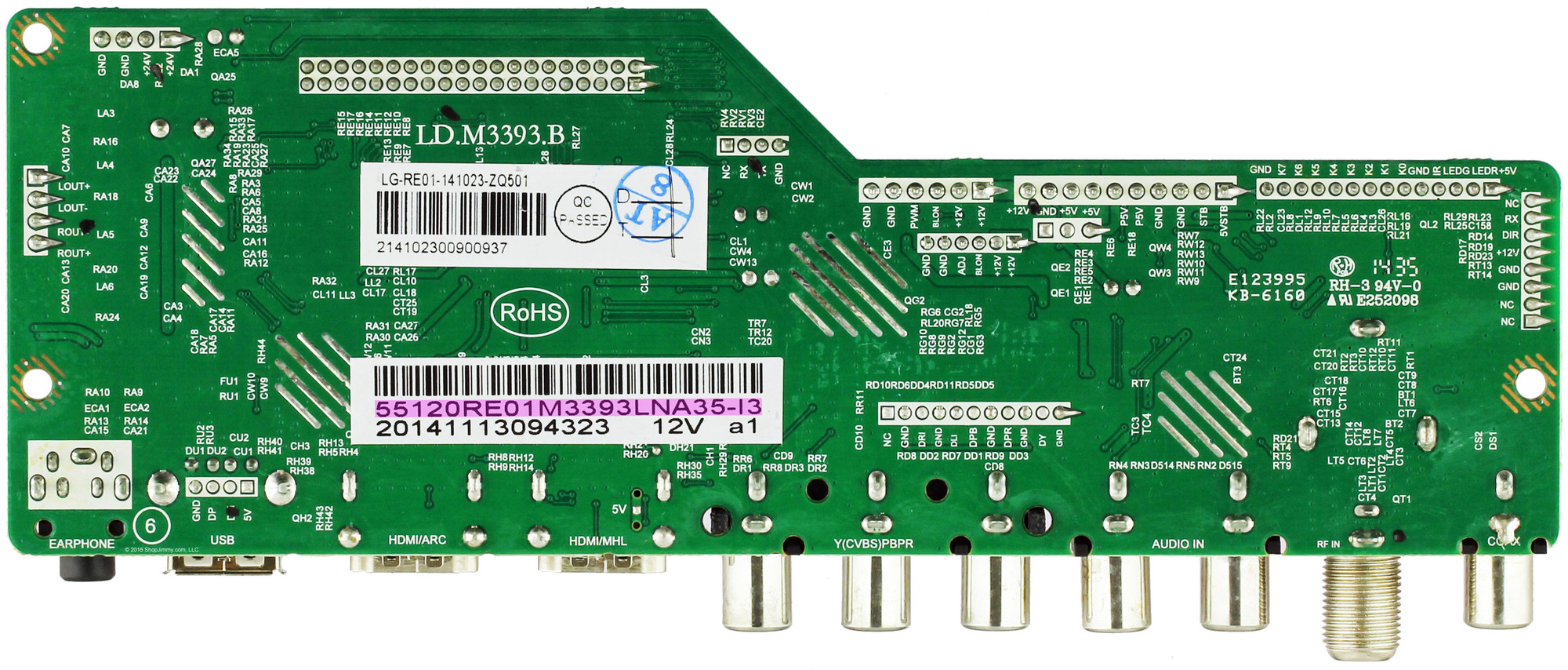 Carte Mère RCA LED55G55R120Q (55120RE01M3393LNA35-B2) – Pièce Détachée TV