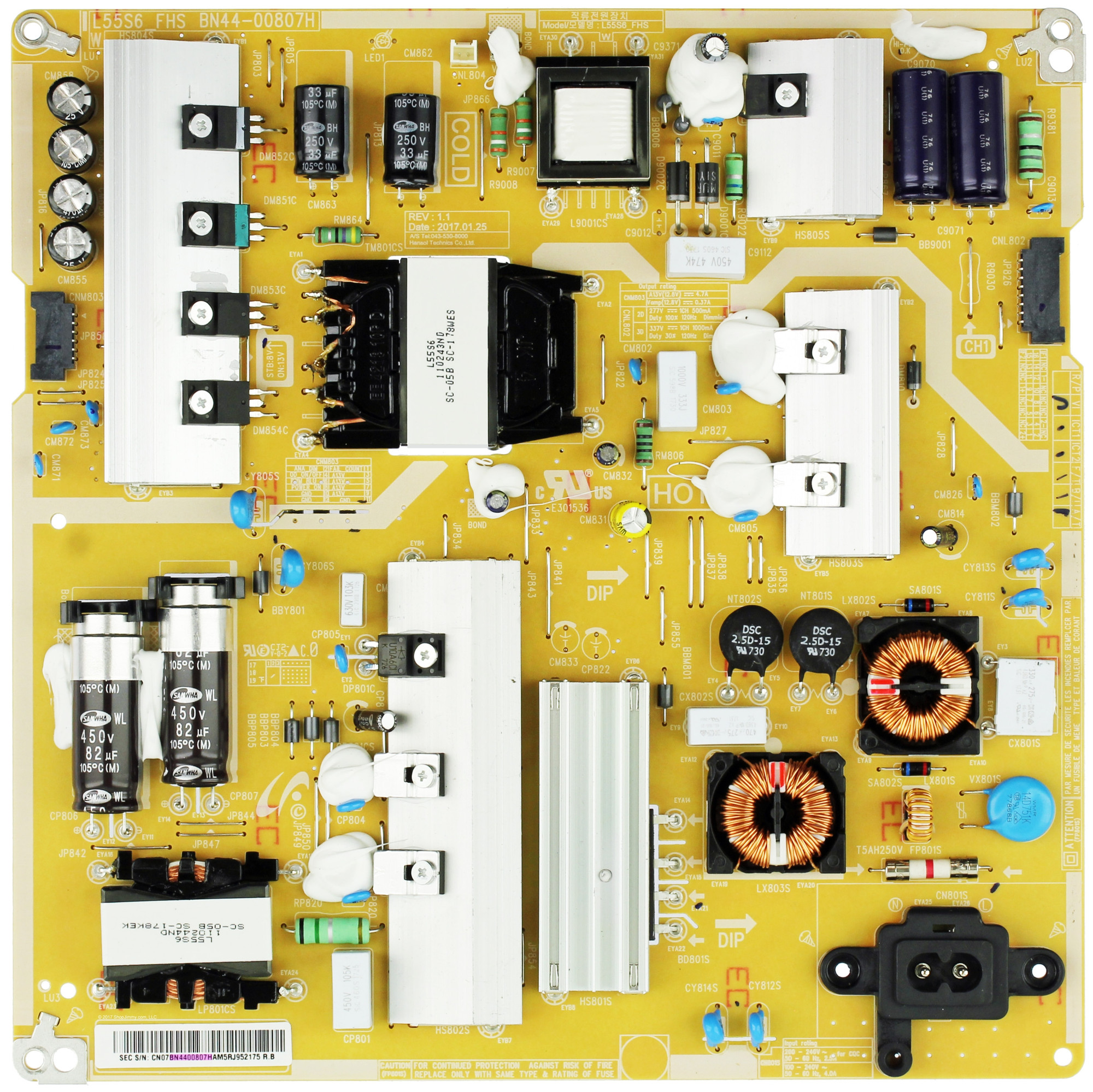 Samsung BN44-00807F Power Supply / LED Board