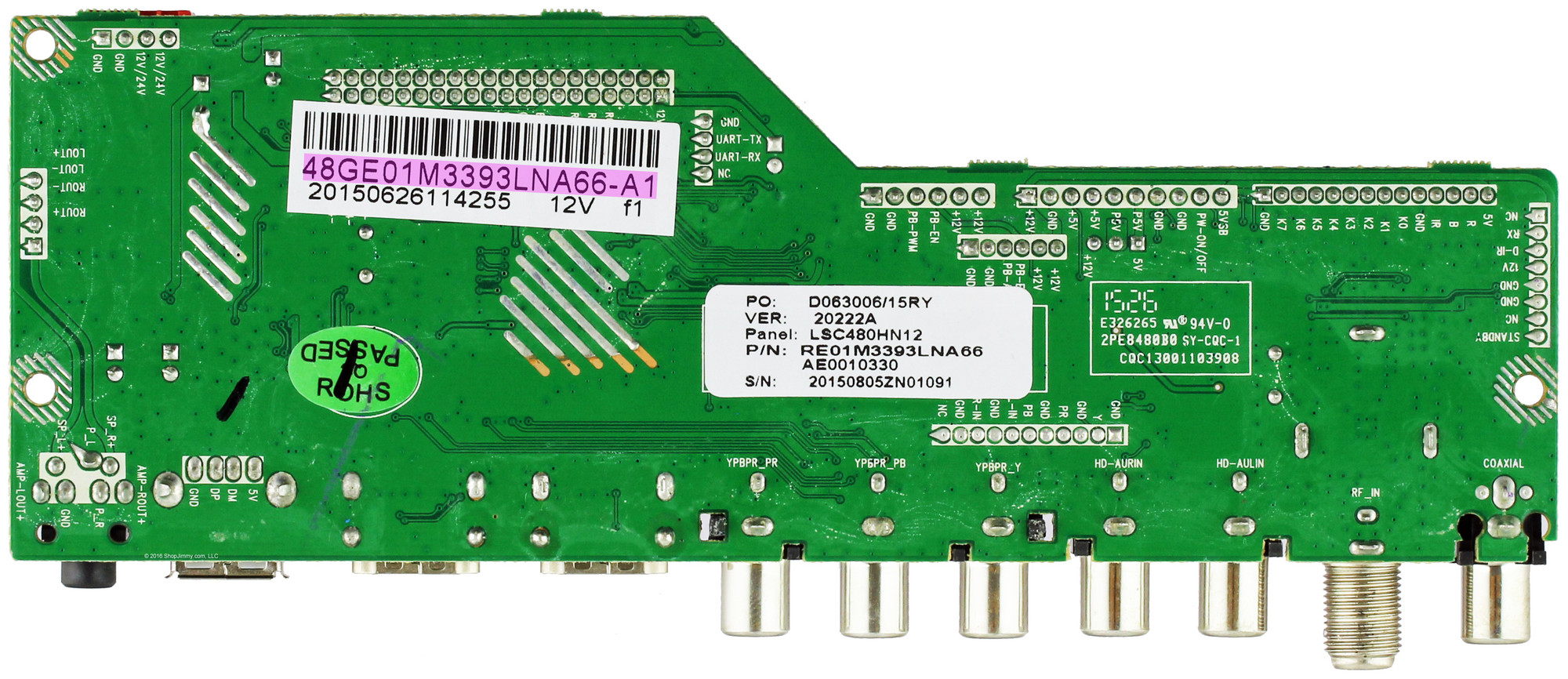 Carte Mère RCA Pour TV LED48G45RQ – Réf. RE01M3393LNA66 – Neuve