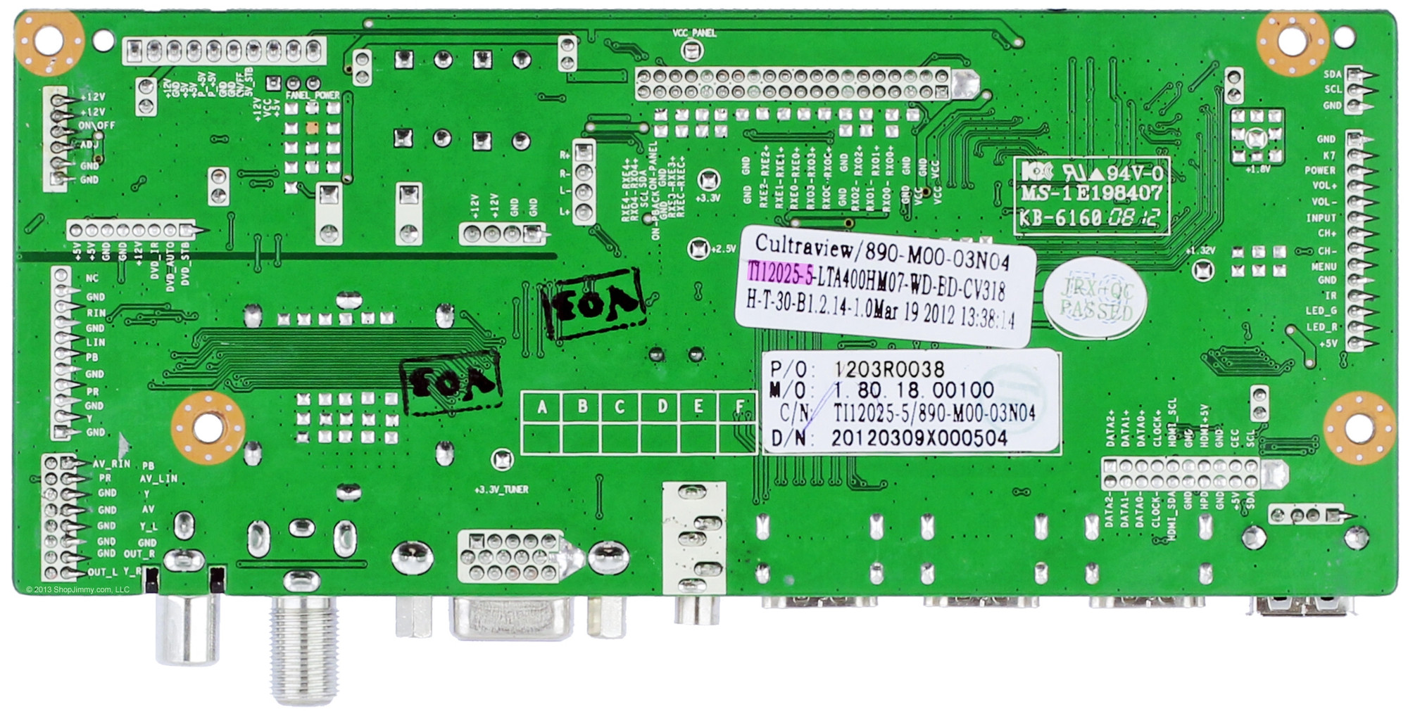 Westinghouse TI120255 (CV318HT) Main Board for VR4090
