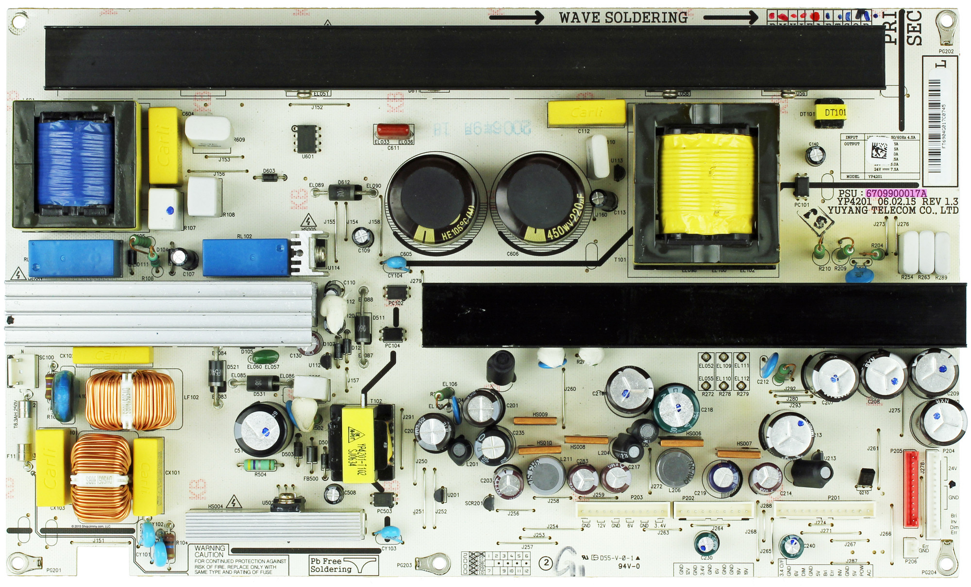 わかぼんPanasonic SH4500P2台 SH6420PWHITE6 LG 6709900017A (YP4201) Power Supply Unit
