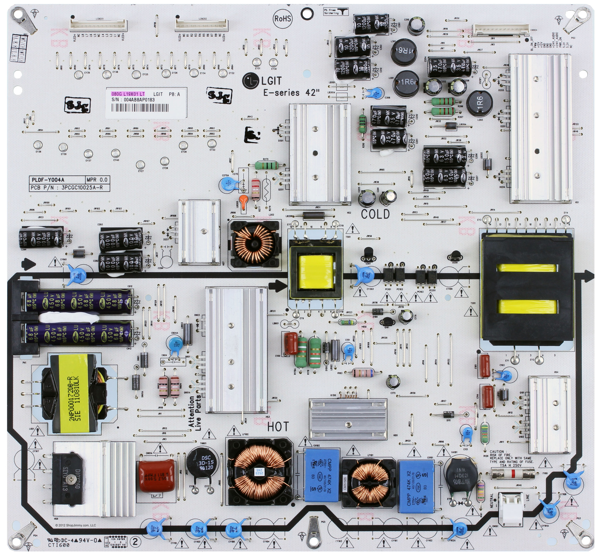Vizio 080GL19X01LT (PLDFY004A) Power Supply / LED Board