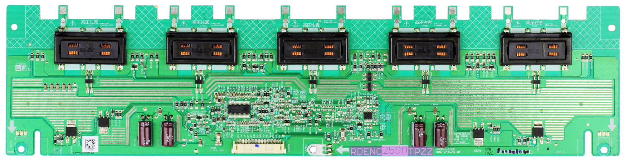 Carte Inverseur (Inverter Board) Pour écran/rétroéclairage Sharp - Référence RDENC2590TPZZ / DAC-24T079BF - Occasion Testée