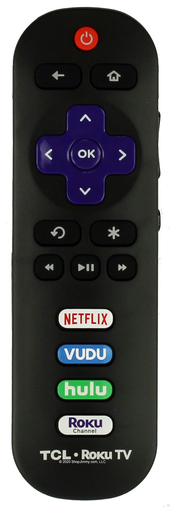 TCL 06-IRPT20-QRC280J Roku Remote Control w/ Netflix Vudu Hulu Roku ...