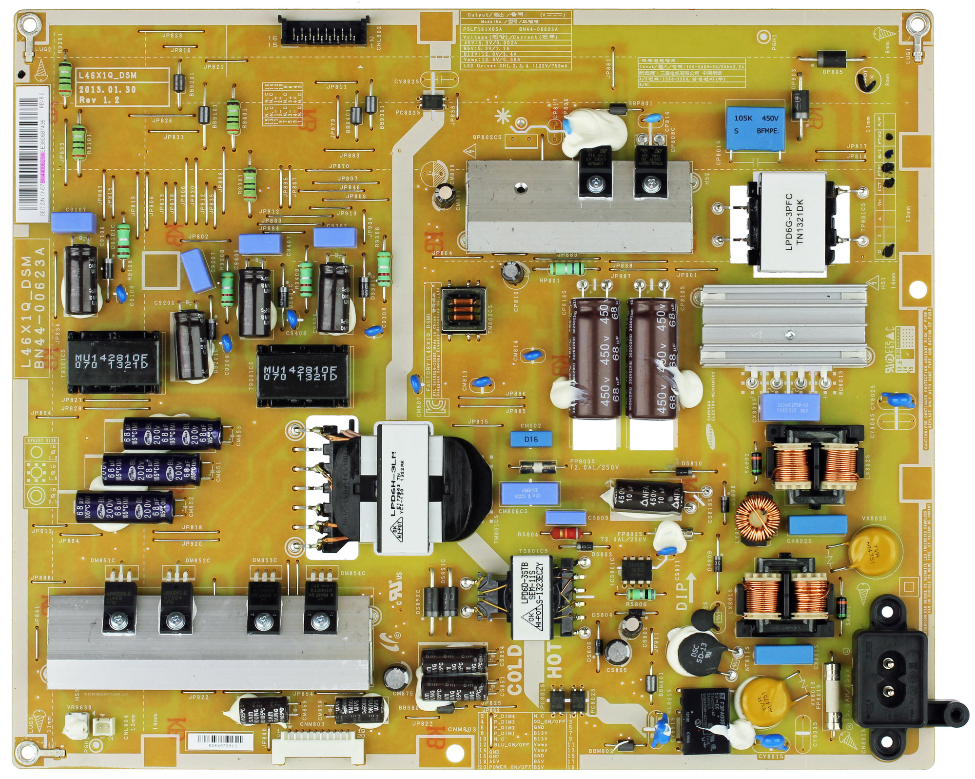 Samsung BN44-00623A (PSLF161X05A) Power Supply / LED Board