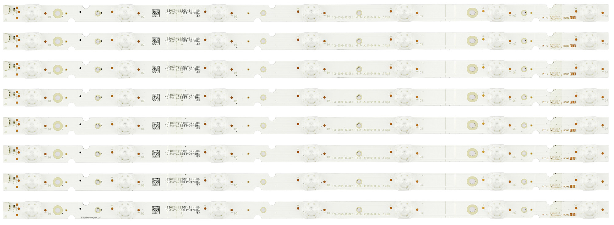 TCL 55D8 3030F2 1 8X7 LX20190404 LED Backlight Strips (8) 55S525 NEW