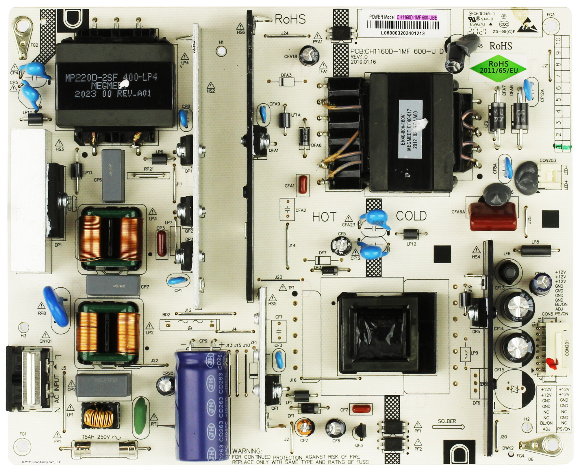 ONN CH1160D-1MF600-UBE Power Supply / LED Board