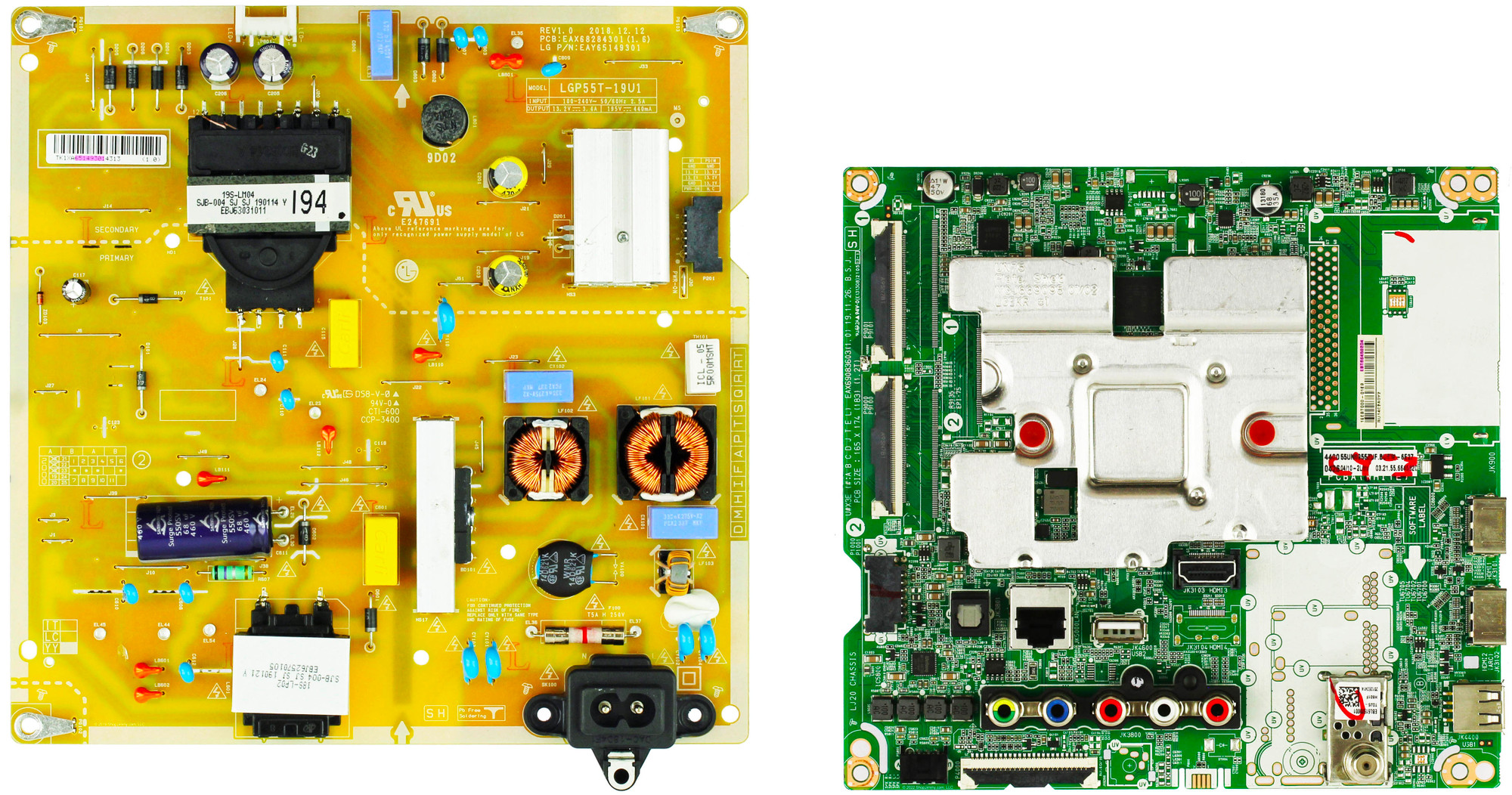 LG 55UN6955ZUF.BUSWLKR Complete LED TV Repair Parts Kit